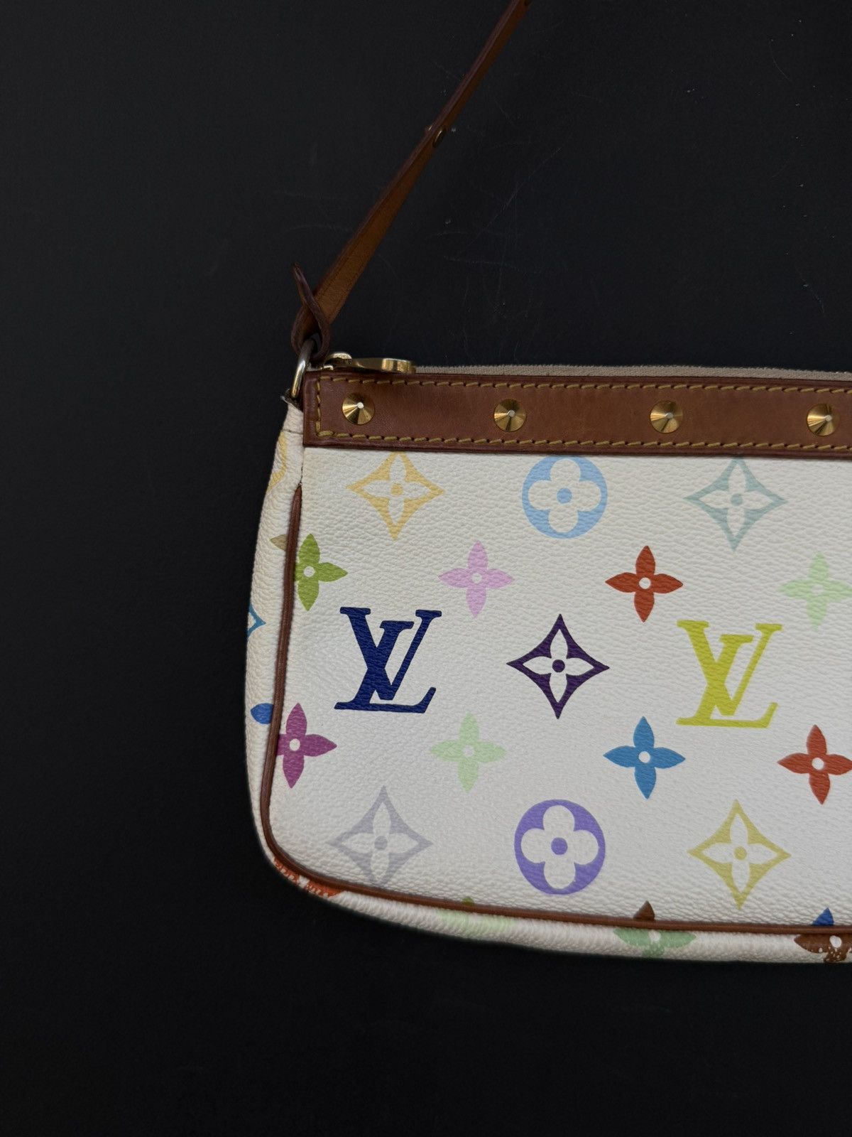 Louis Vuitton Louis Vuitton x Takashi Murakami White Multicolor Pochette Size ONE SIZE - 3 Thumbnail