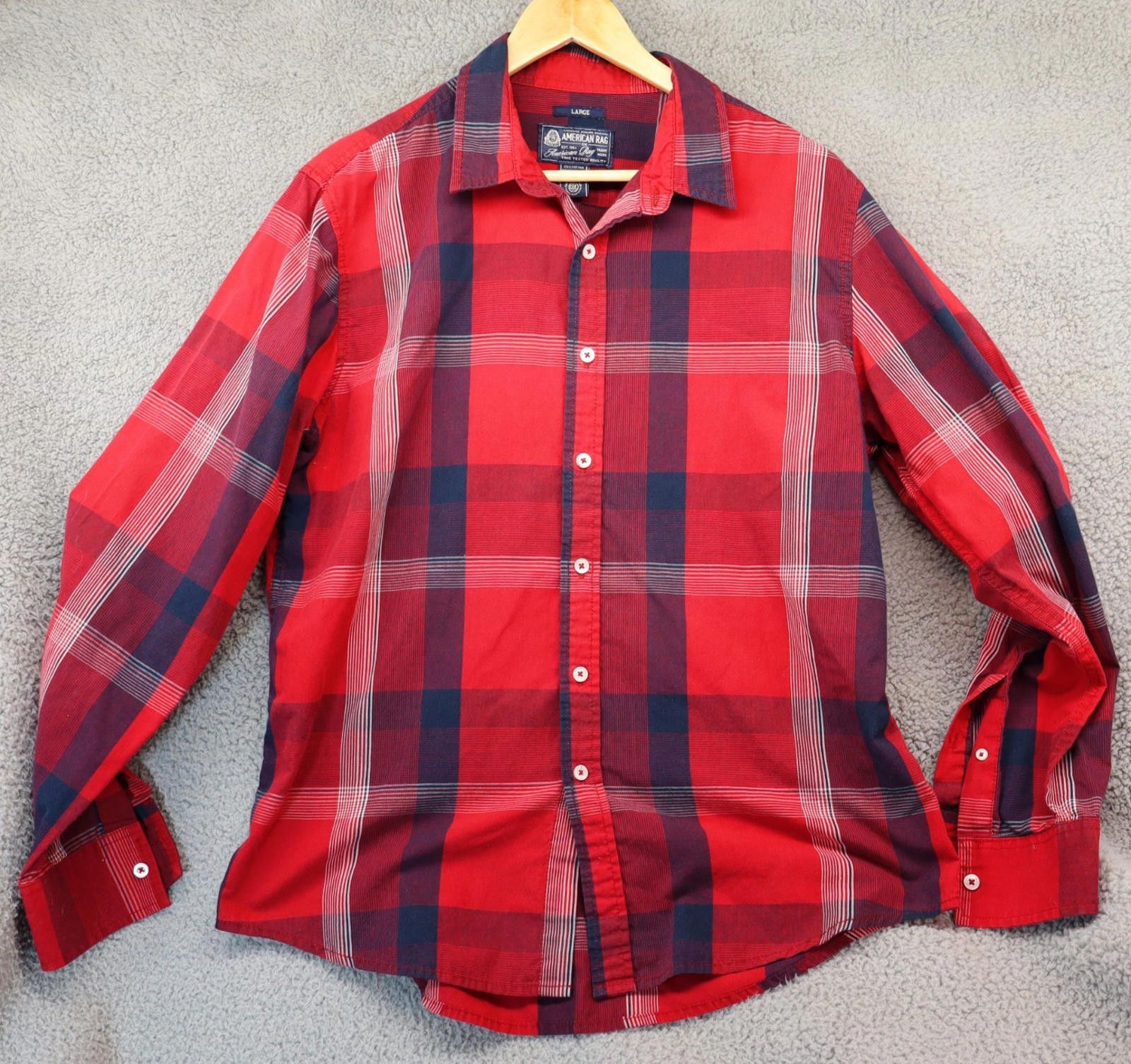 American Rag Men Large American Rag button down shirt Red Flannel Size US L / EU 52-54 / 3 - 1 Thumbnail