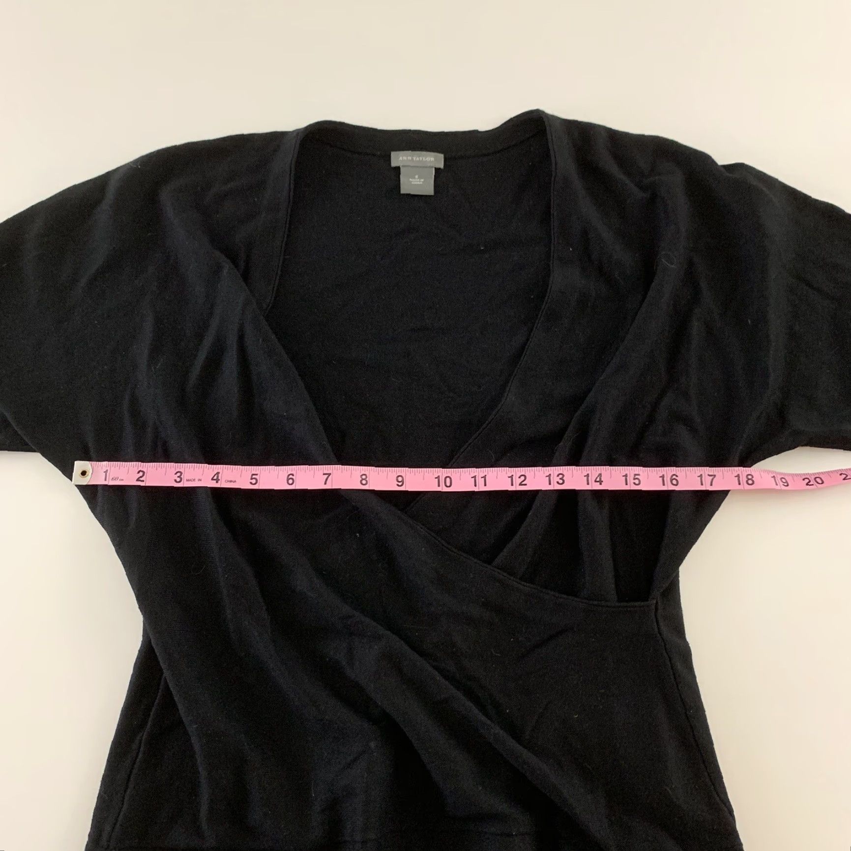 Ann Taylor Ann Taylor Blouse Shirt Solid Black 3/4 Sleeve Tie Front Women's Size S Size S / US 4 / IT 40 - 4 Thumbnail