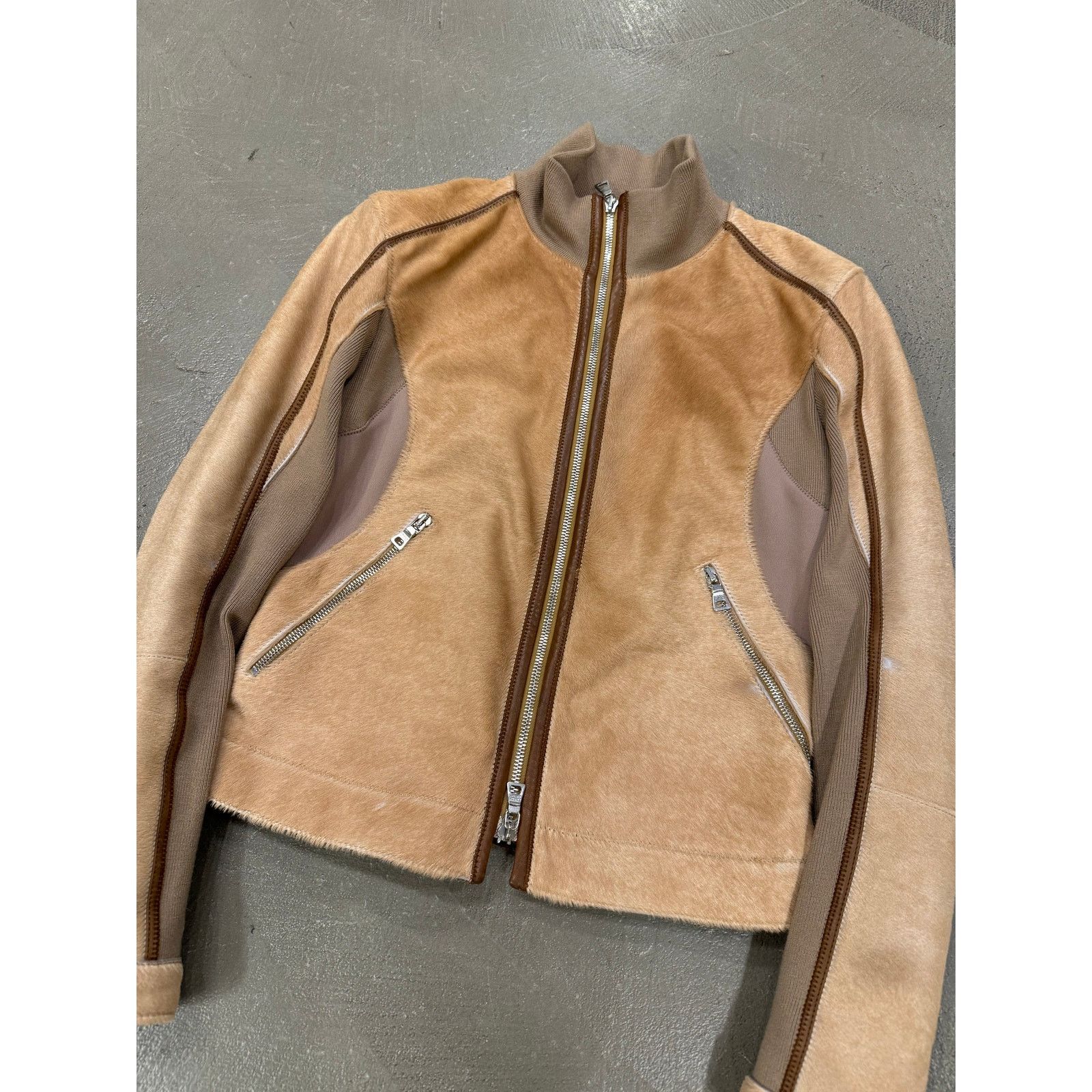 Prada 2000s Prada pony hair hybrid leather biker jacket Size S / US 4 / IT 40 - 4 Thumbnail