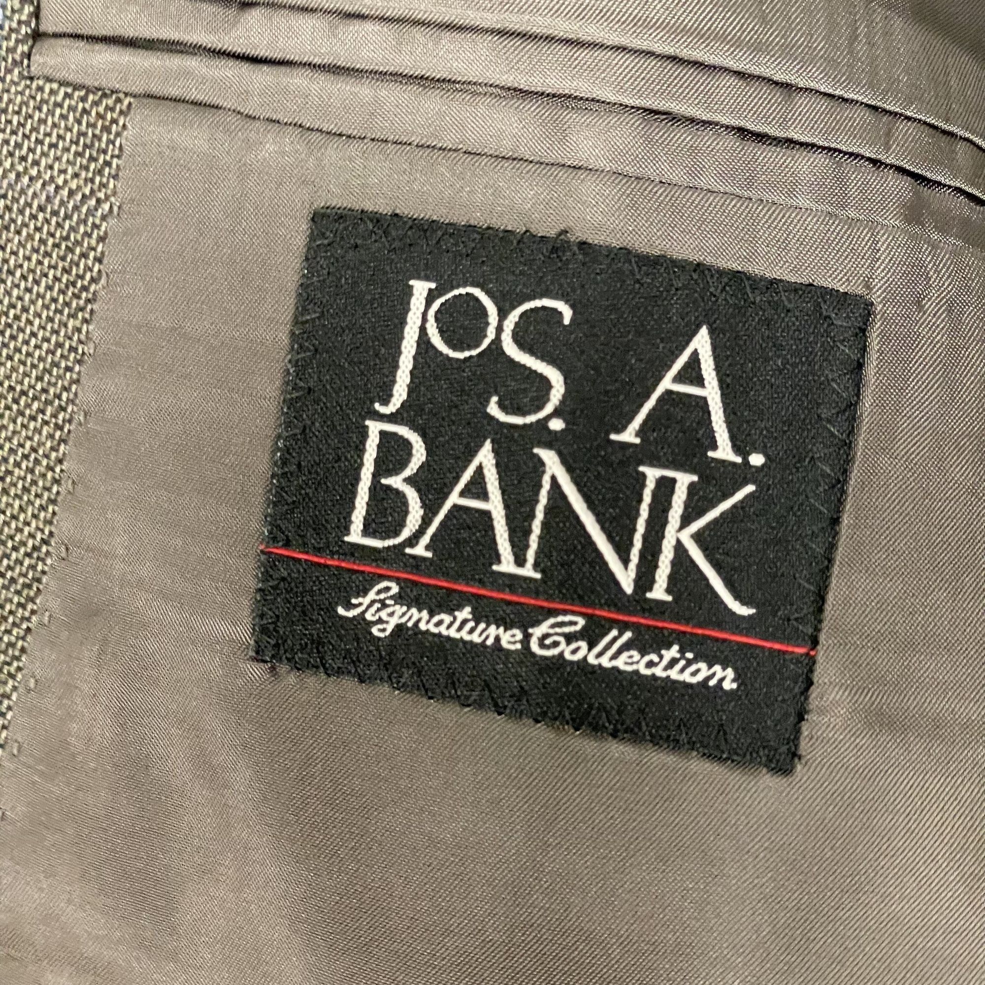 Jos A Bank Sport Coat Blue OVERCHECK Silk Camel Hair Jacket