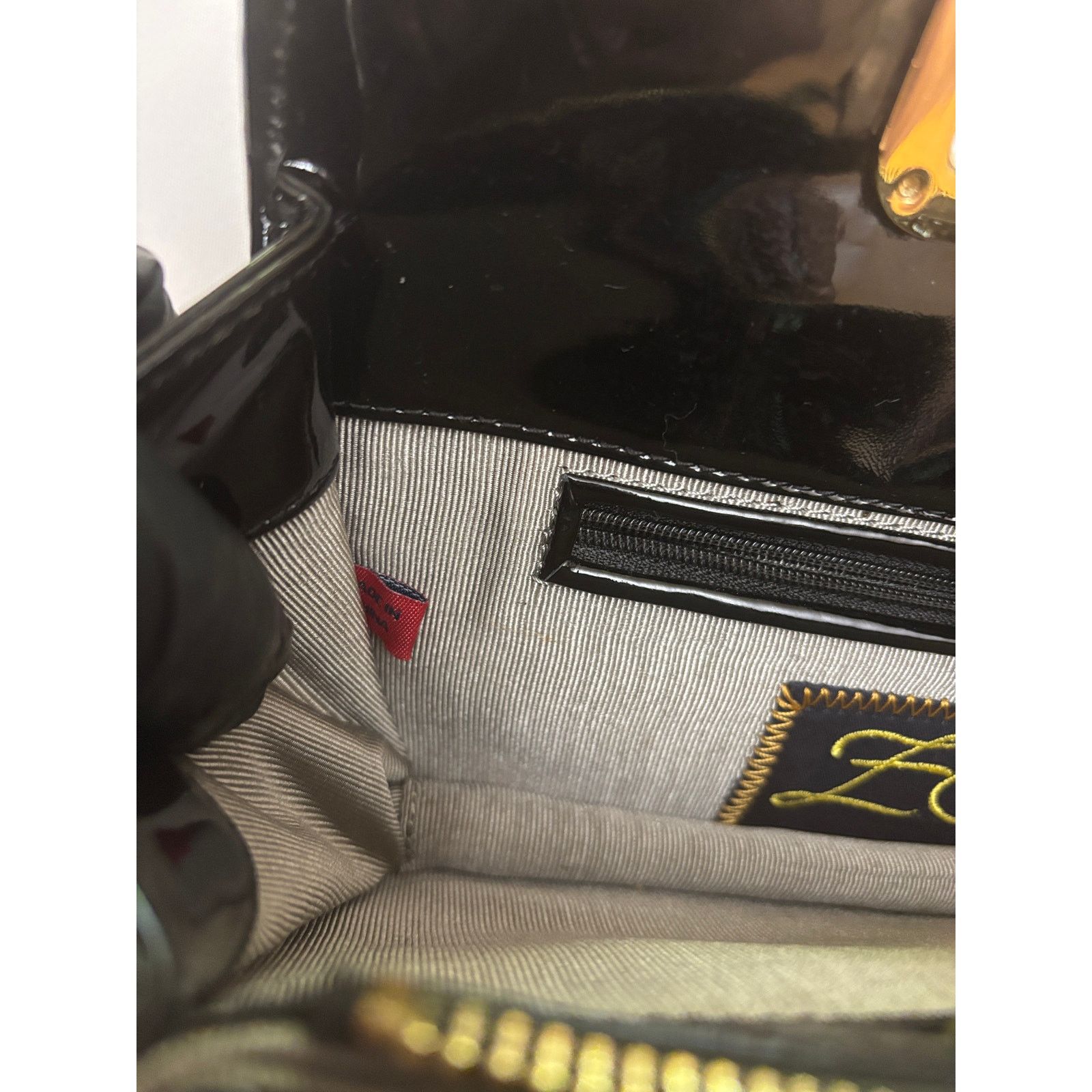 Zac Posen Vintage Z SPOKE by Zac Posen Black Patent Clutch Purse Bag Size ONE SIZE - 5 Thumbnail