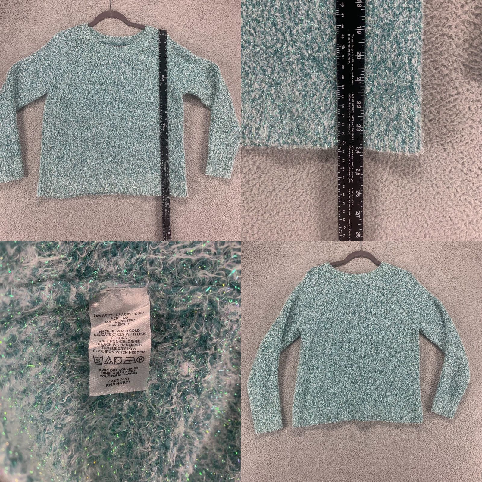 Loft LOFT Sweater Womens Medium Blue Pullover Long Sleeve Metallic Acrylic Casual Size M / US 6-8 / IT 42-44 - 8 Thumbnail