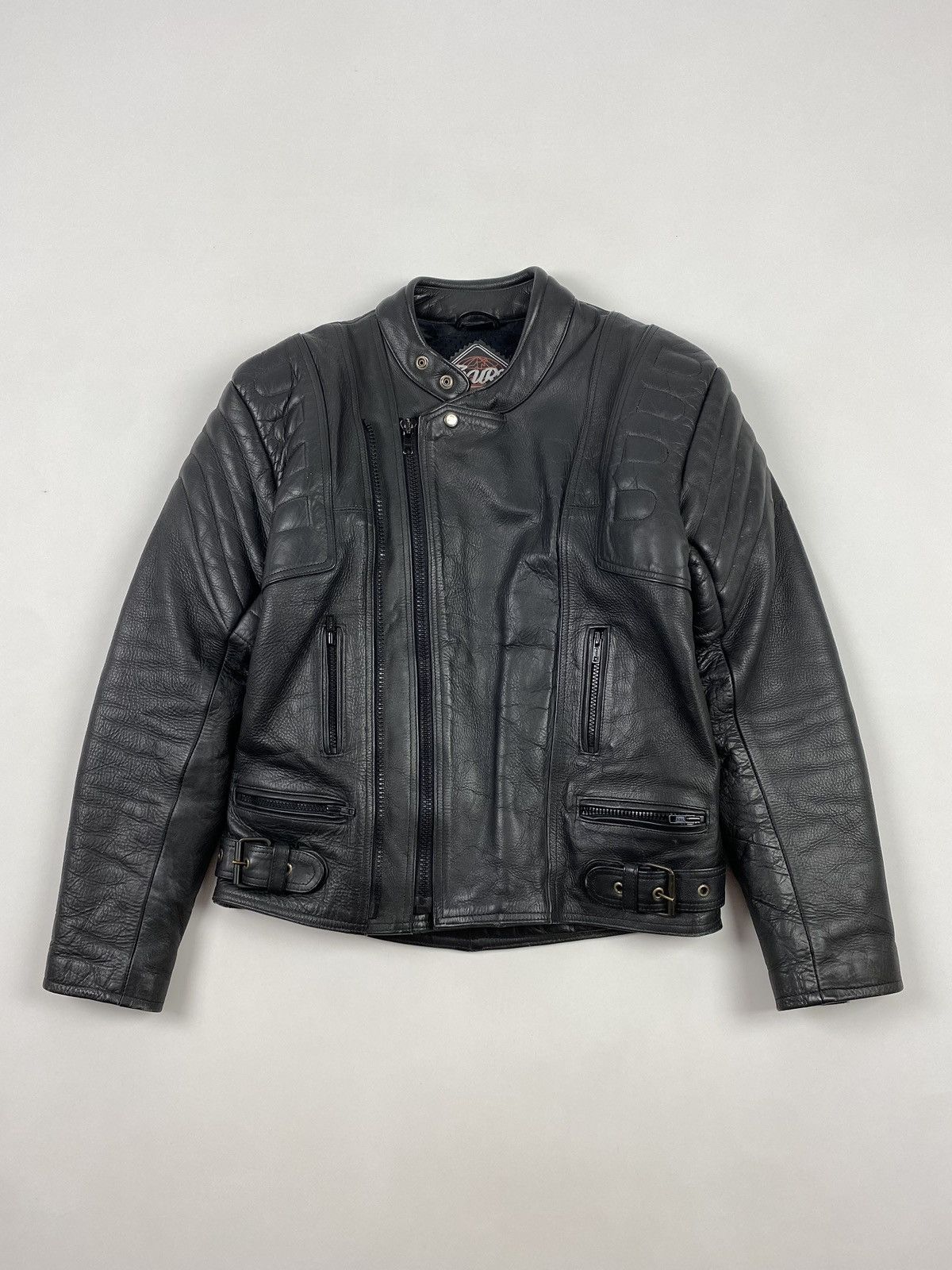Vintage 1990’s Vintage Euro Style Heavy Leather Biker Jacket Size US M / EU 48-50 / 2 - 1 Thumbnail