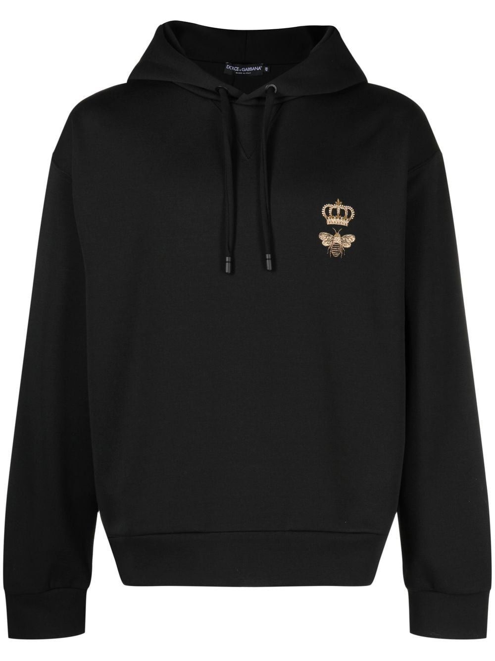 Dolce & Gabbana COTTON HOODIE WITH BEE AND CROWN LOGO Size US S / EU 44-46 / 1 - 1 Thumbnail