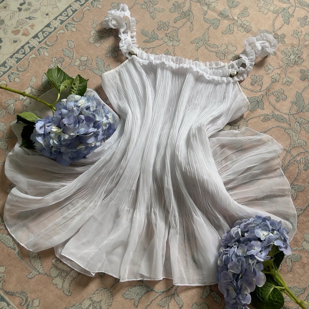 Victoria's Secret Victoria’s Secret White Chiffon Mini Slip Dress (L–XL) Size XL / US 12-14 / IT 48-50 - 1 Thumbnail