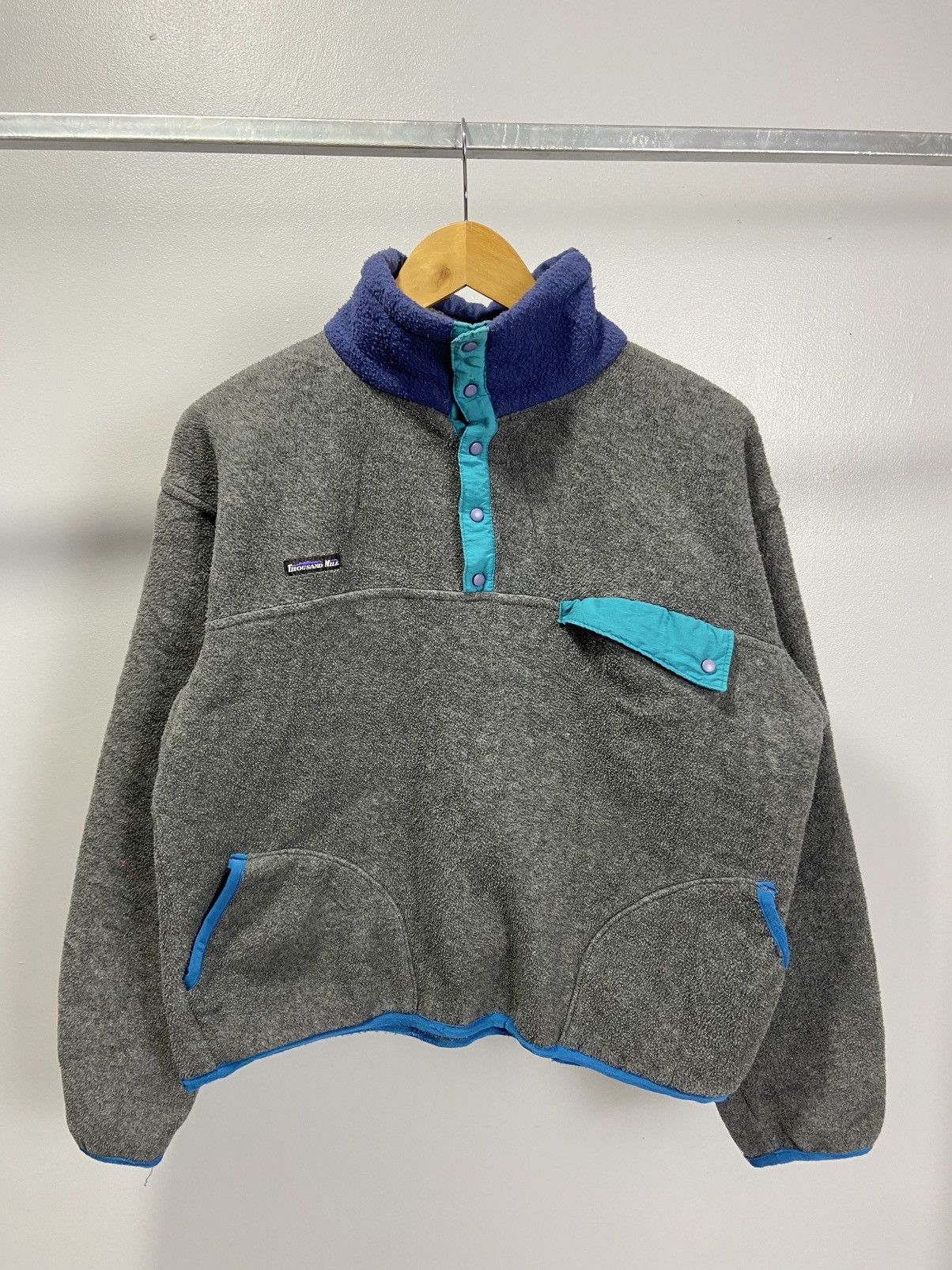 Vintage Thousand Mile Boxy fleece half button jacket