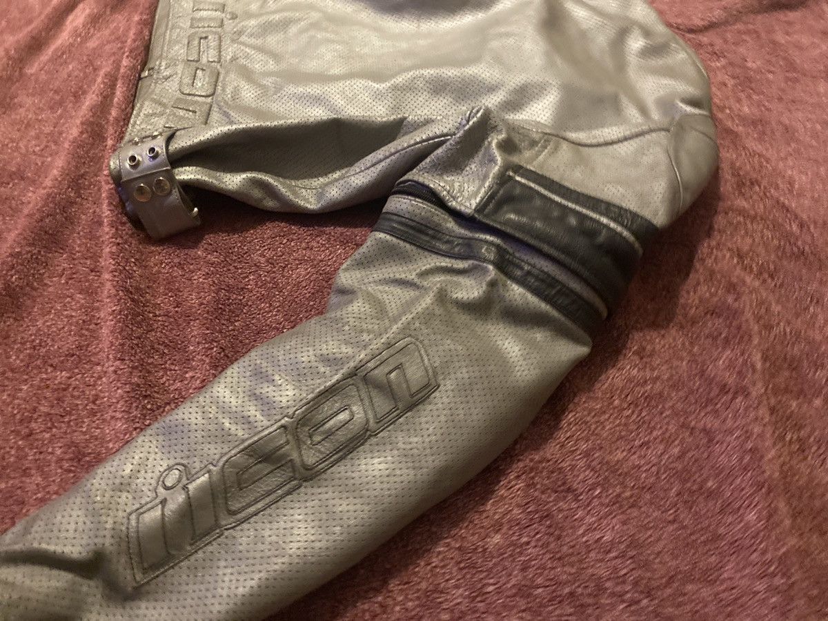 ICON Motorsports OG ICON Motosports Leather Jacket — Rare Silver Colorway Size US XL / EU 56 / 4 - 4 Thumbnail