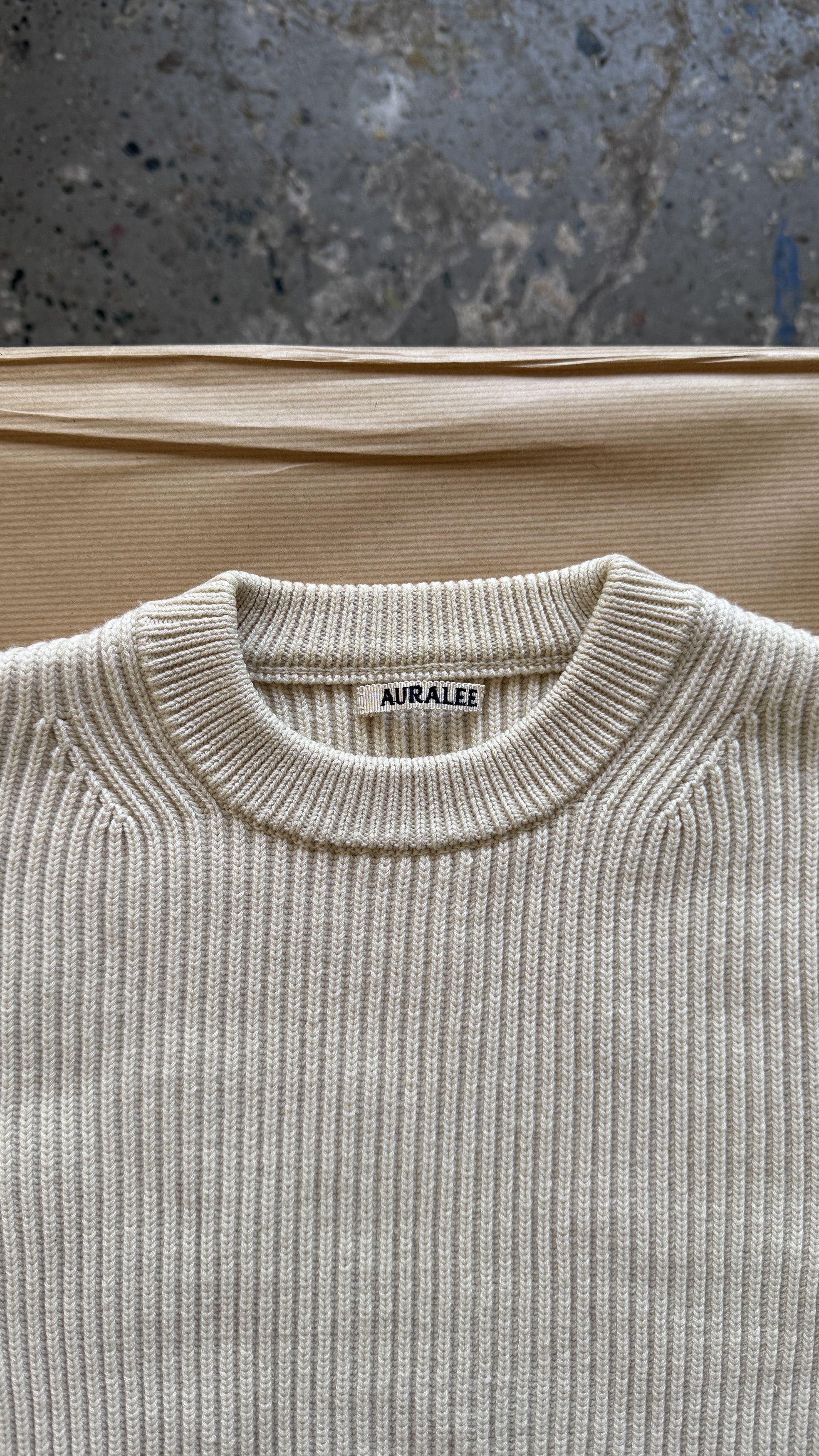 Auralee aa . 4 . as new . SUPER FINE WOOL RIB KNIT BIG P/O .A6AP01RK Size US S / EU 44-46 / 1 - 10 Thumbnail