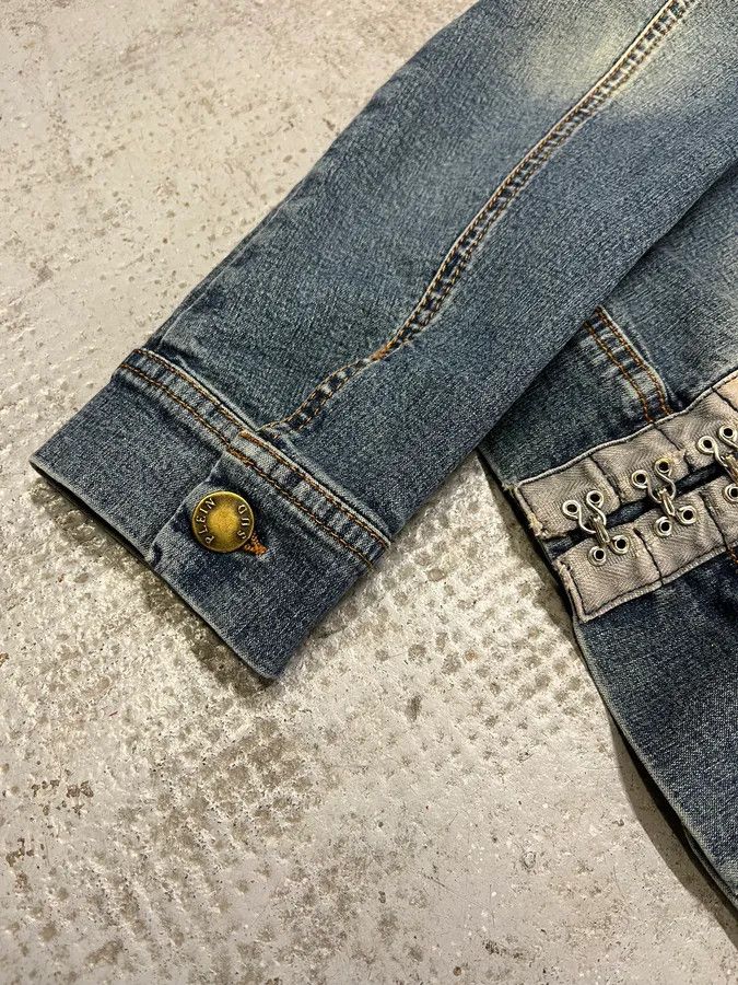 Vintage 2000s Plein Sud Metal Laced Raw Denim Jacket Size S / US 4 / IT 40 - 9 Thumbnail