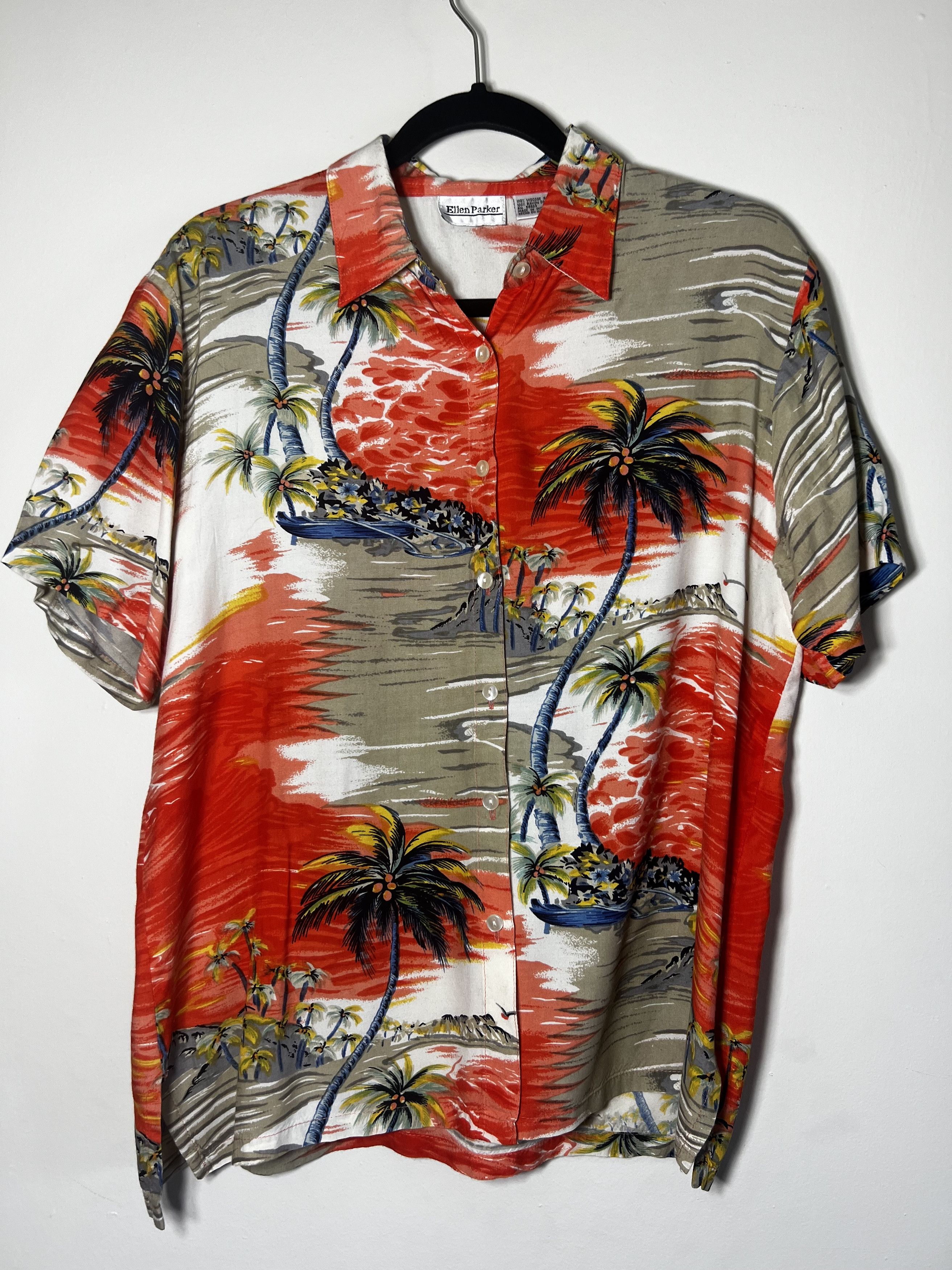 Other Vintage Ellen Parker Island Scene Hawaiian Print Button Up Size US S / EU 44-46 / 1 - 1 Thumbnail