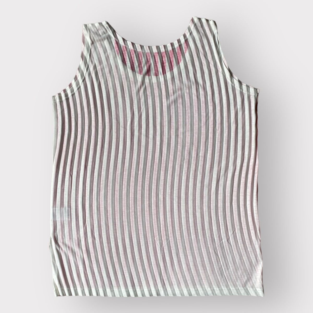 Issey Miyake Issey Miyake Me Pink Stripe Pleated Tank Top Size M / US 6-8 / IT 42-44 - 3 Thumbnail