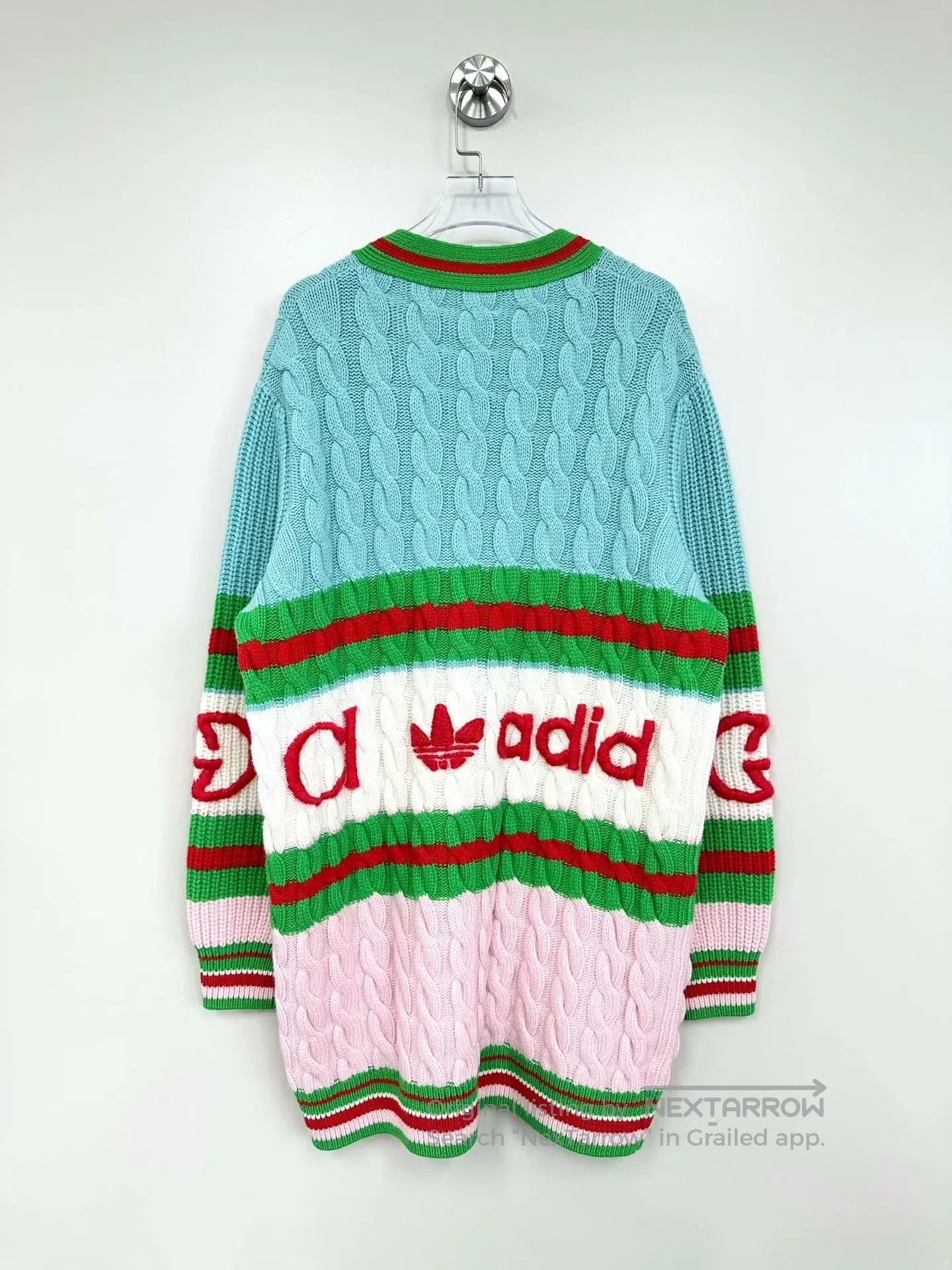 Gucci Guicci Colorblocked Embroidered Logo Knit Cardigan Jacket| Size M / US 6-8 / IT 42-44 - 2 Thumbnail