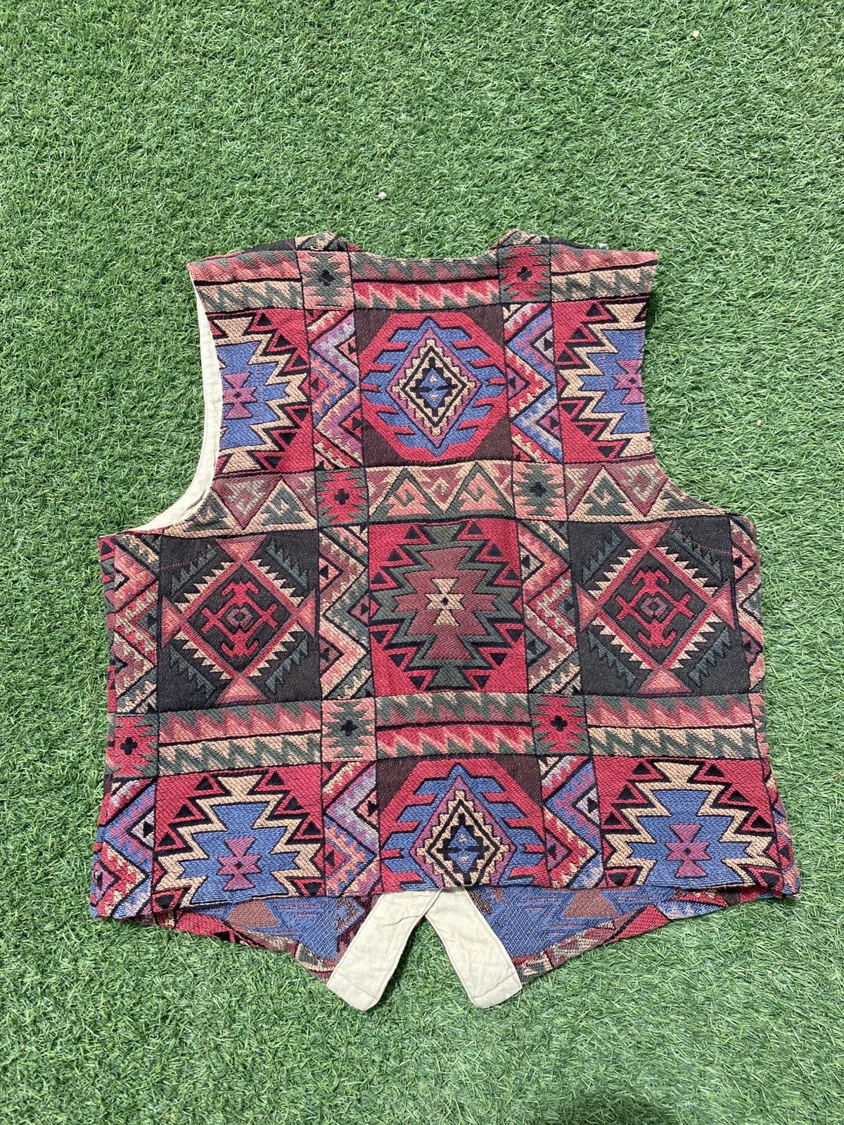 Orvis Orvis Vintage Tapestry Indian Pattern Vest Size 44S - 2 Thumbnail