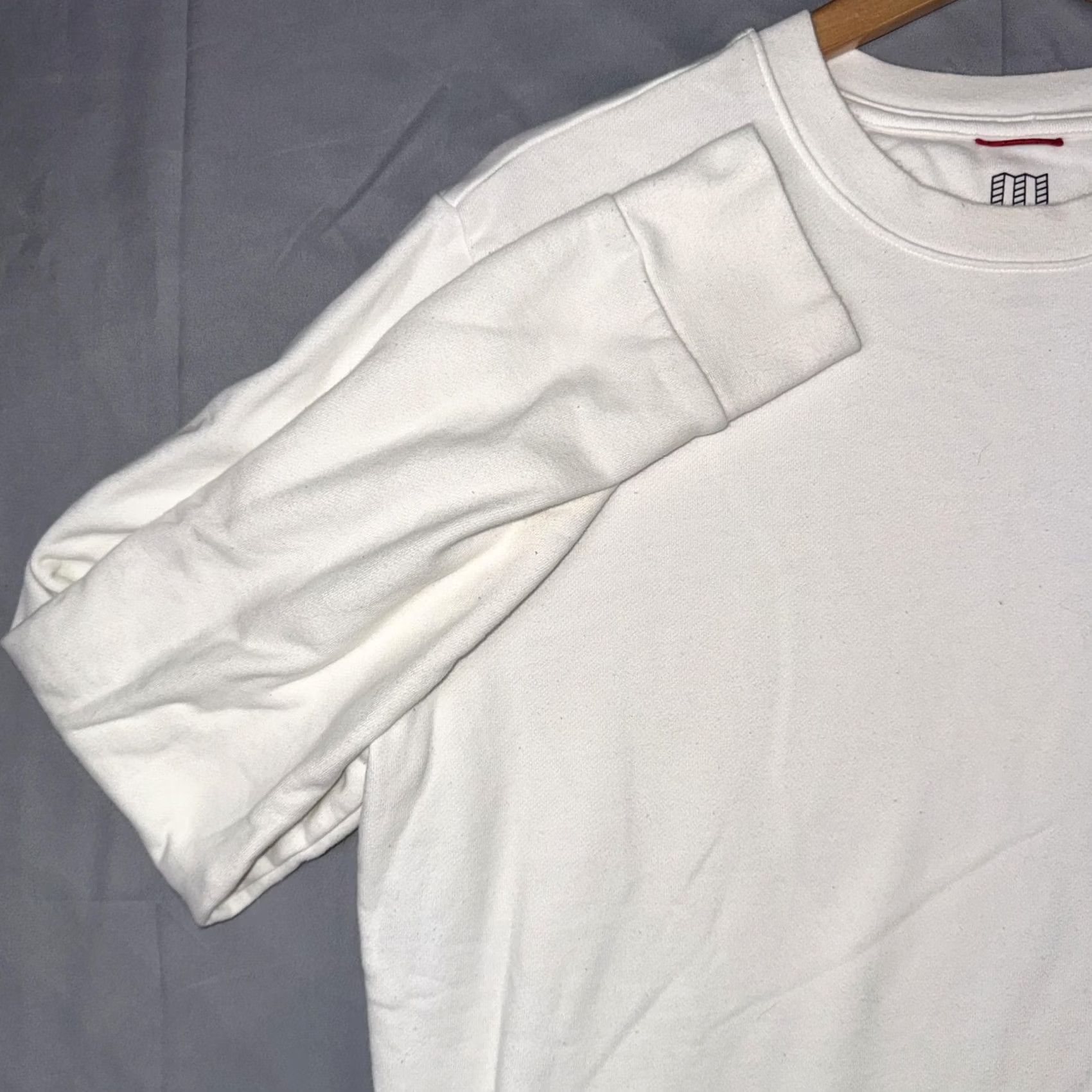 Topo Designs Topo Designs Sweatshirt Mens M White Crewneck Logo Pullover Organic Cotton Knit All Seasons Regular Fit Size US M / EU 48-50 / 2 - 6 Thumbnail
