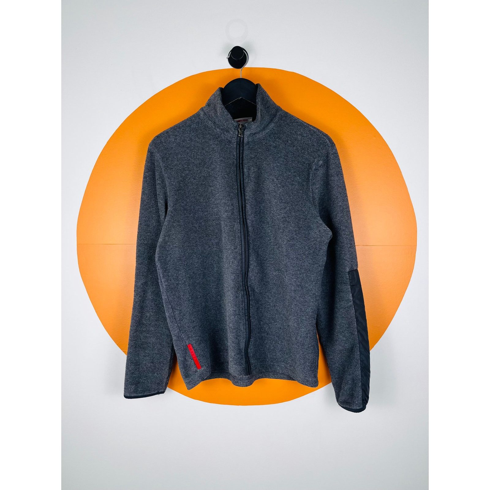 Prada Archive Prada Red Tab Zip Hoodie | Grailed