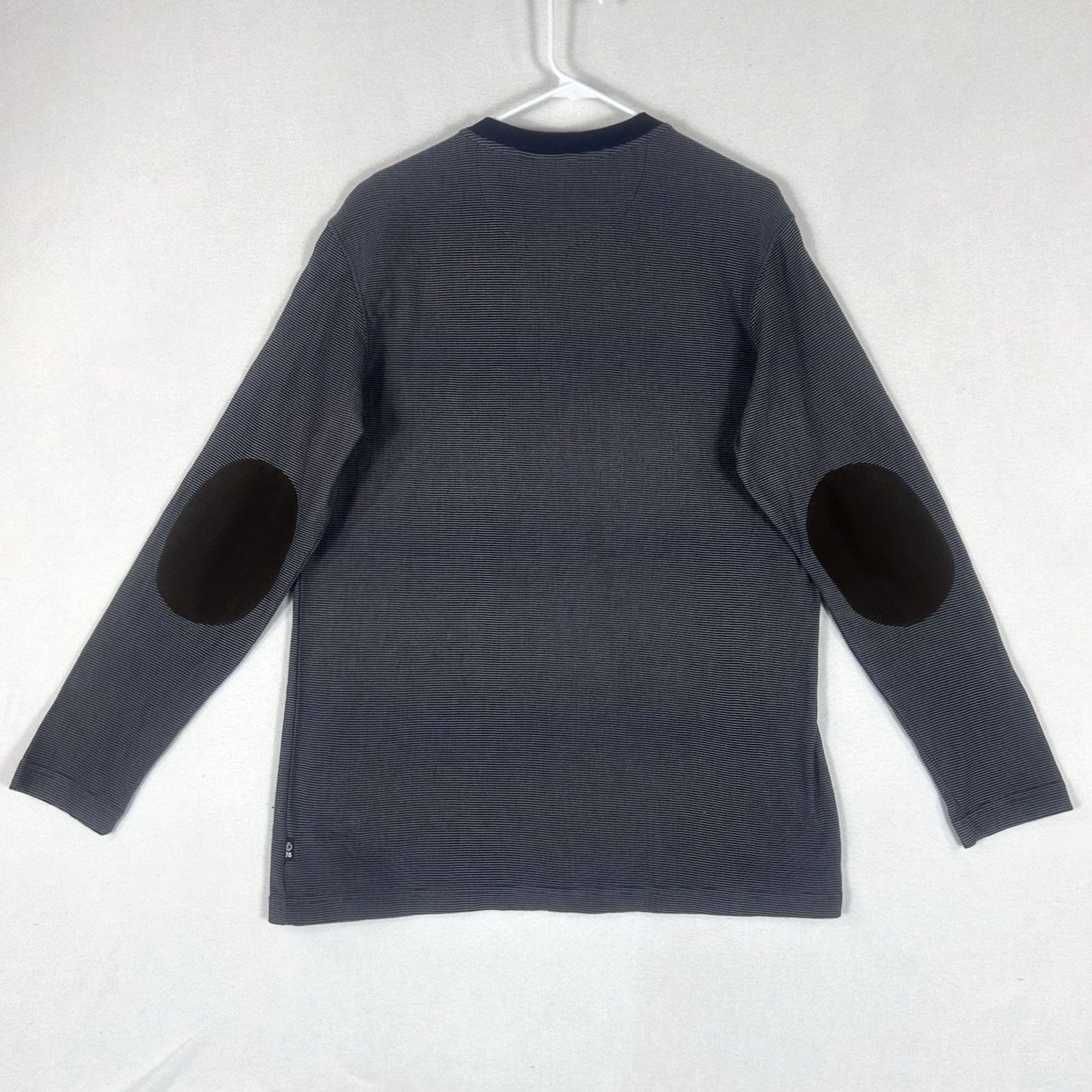 Chaps Chaps Long Sleeve Shirt Mens M Striped Gray Blue Elbow Patch L/S Shirt Size US M / EU 48-50 / 2 - 6 Thumbnail