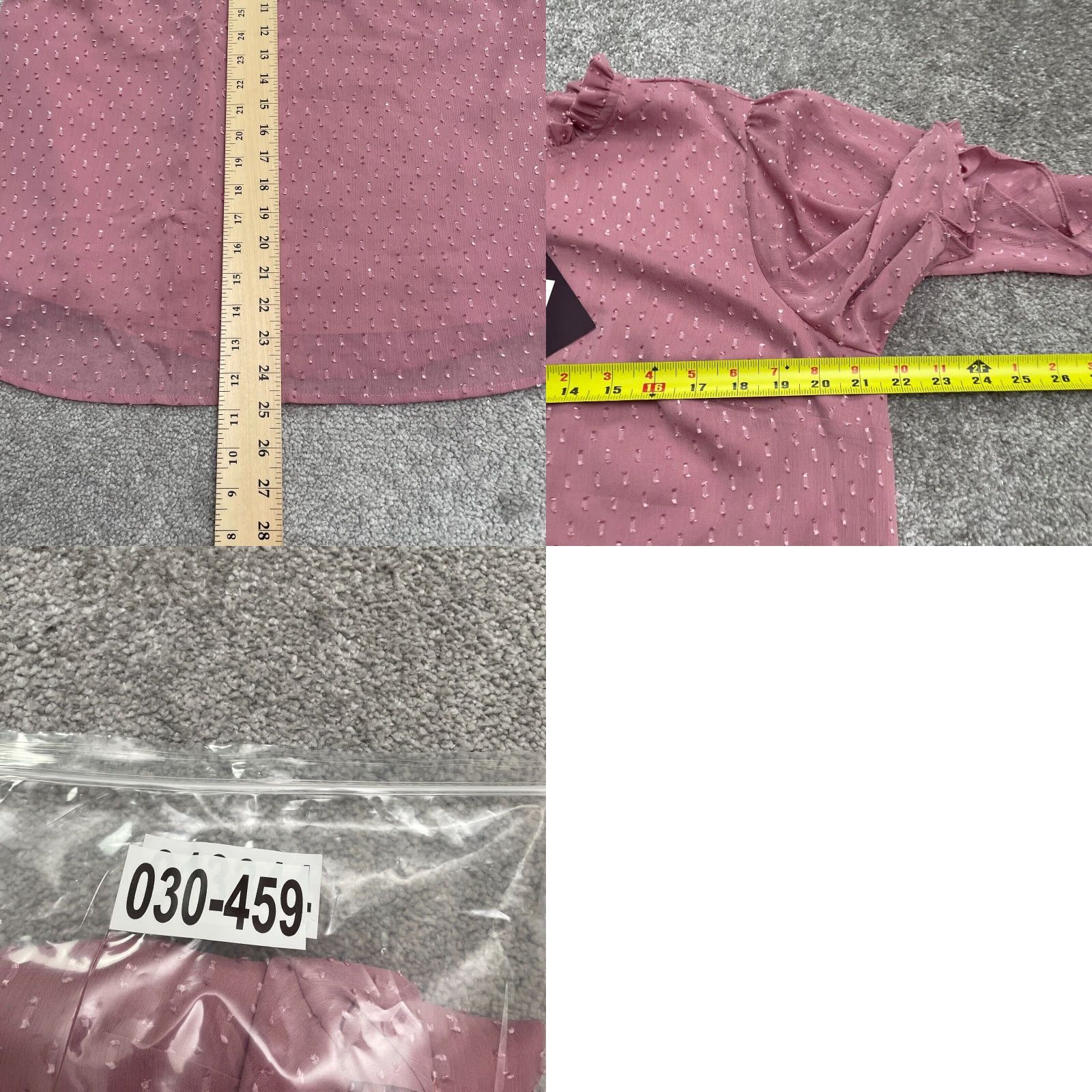 Vintage Ava & Viv Blouse Women Pink Swiss Dot Chiffon Crew Neck Bell Sleeve NWT Casual 1X Plus Size XL / US 12-14 / IT 48-50 - 8 Thumbnail