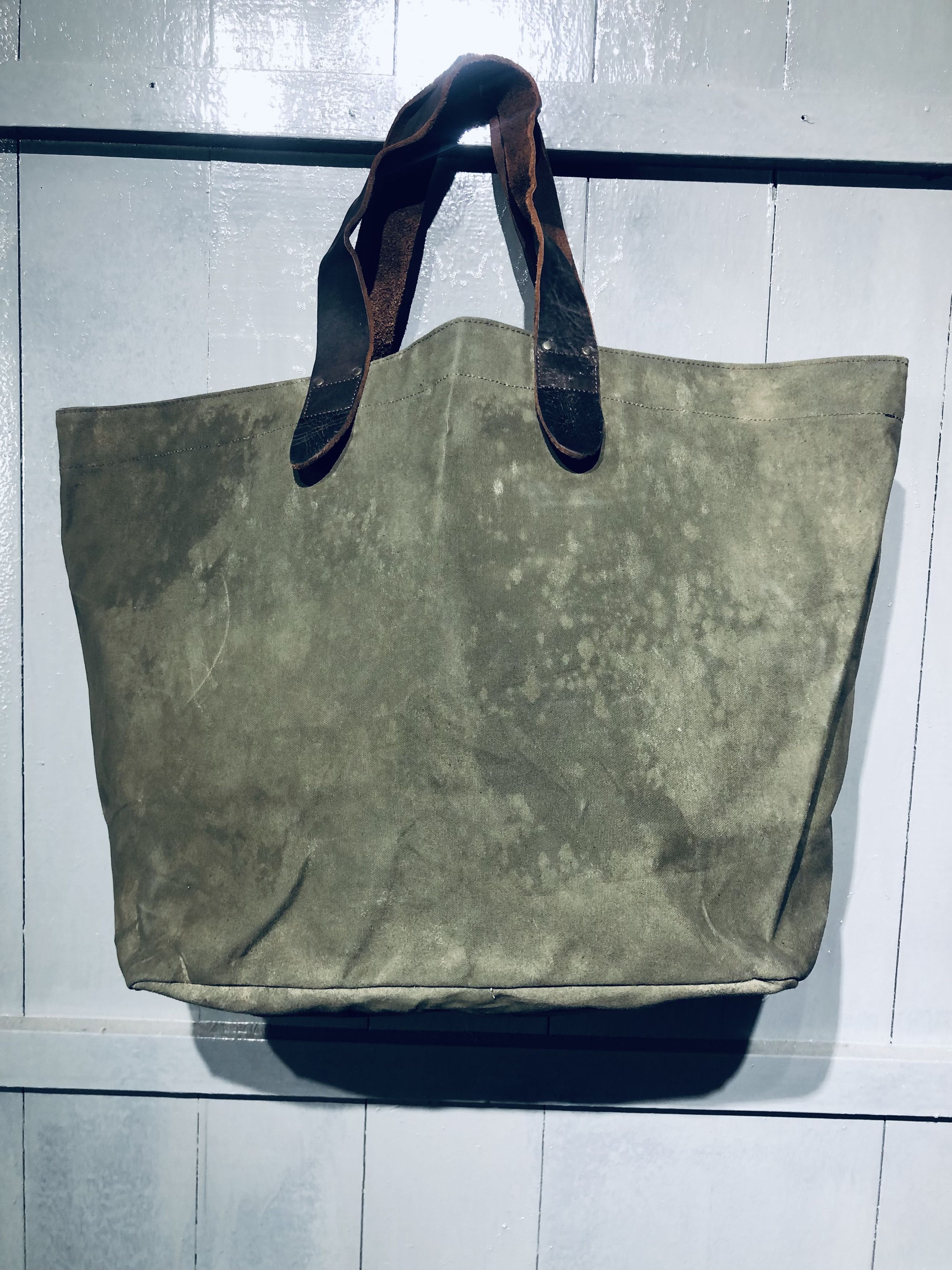 Canvas × Japanese Brand × Leather JAPANESE STREETWEAR FASHION STYLE CANVAS LEATHER TOTEBAG Size ONE SIZE - 22 Thumbnail