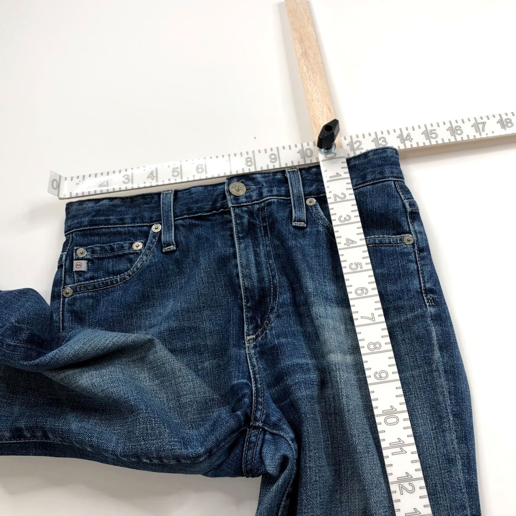 Vintage AG Adriano Goldschmied The Quinne High Rise Cropped Kick Flare Jeans 26 (Fits 27W 26L) Women Regular Blue 5-Pocket Denim Slim Stretch Vintage No Size ONE SIZE - 6 Thumbnail