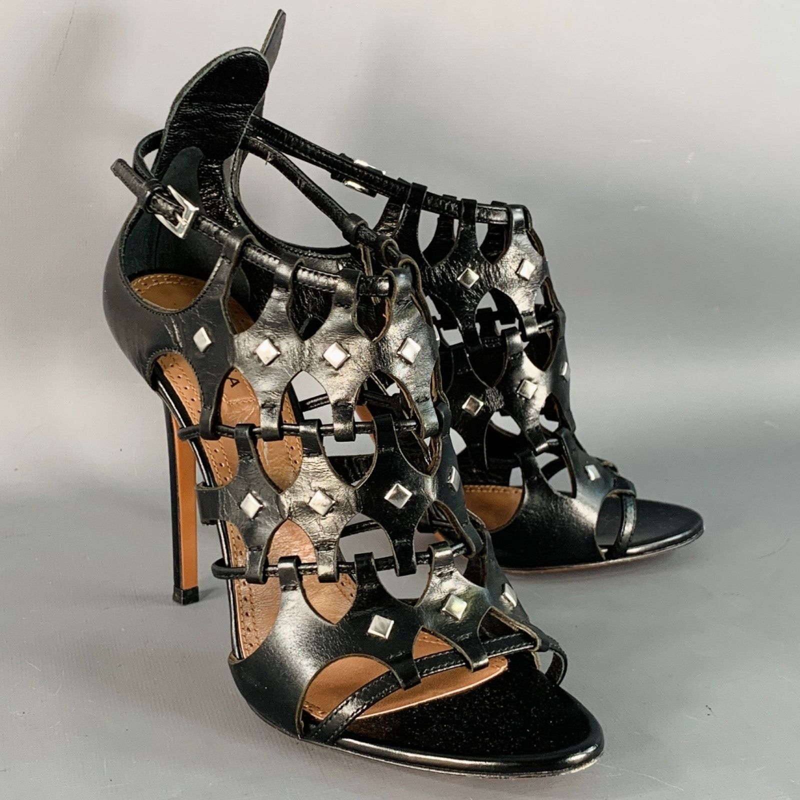 Alaia ALAIA Size 8.5 Black Leather Studded Stiletto Cage Pumps Size US 8.5 / IT 38.5 - 1 Thumbnail