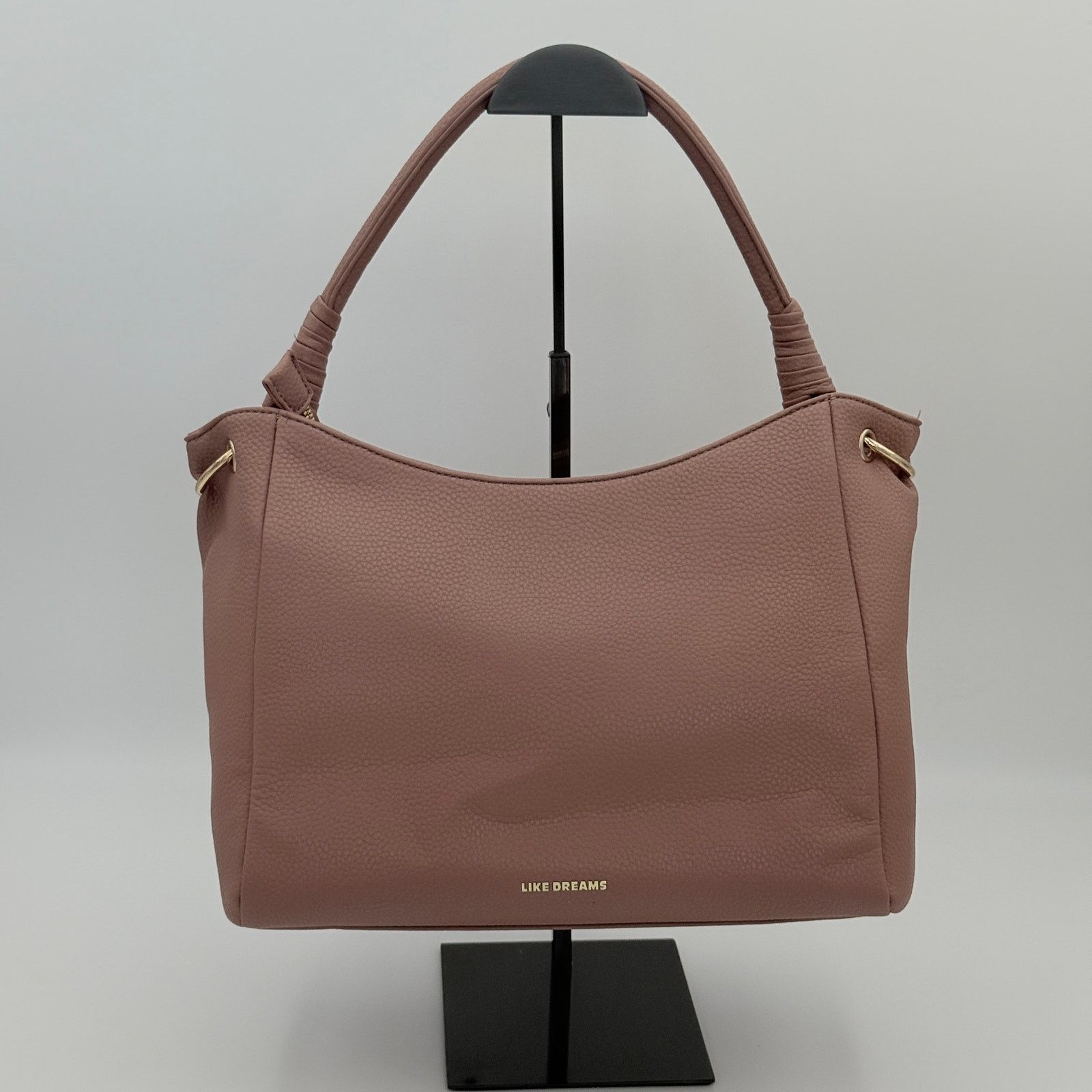 Other Like Dreams Mauve Pebbled Faux Leather Bow Shoulder Bag Size ONE SIZE - 2 Thumbnail