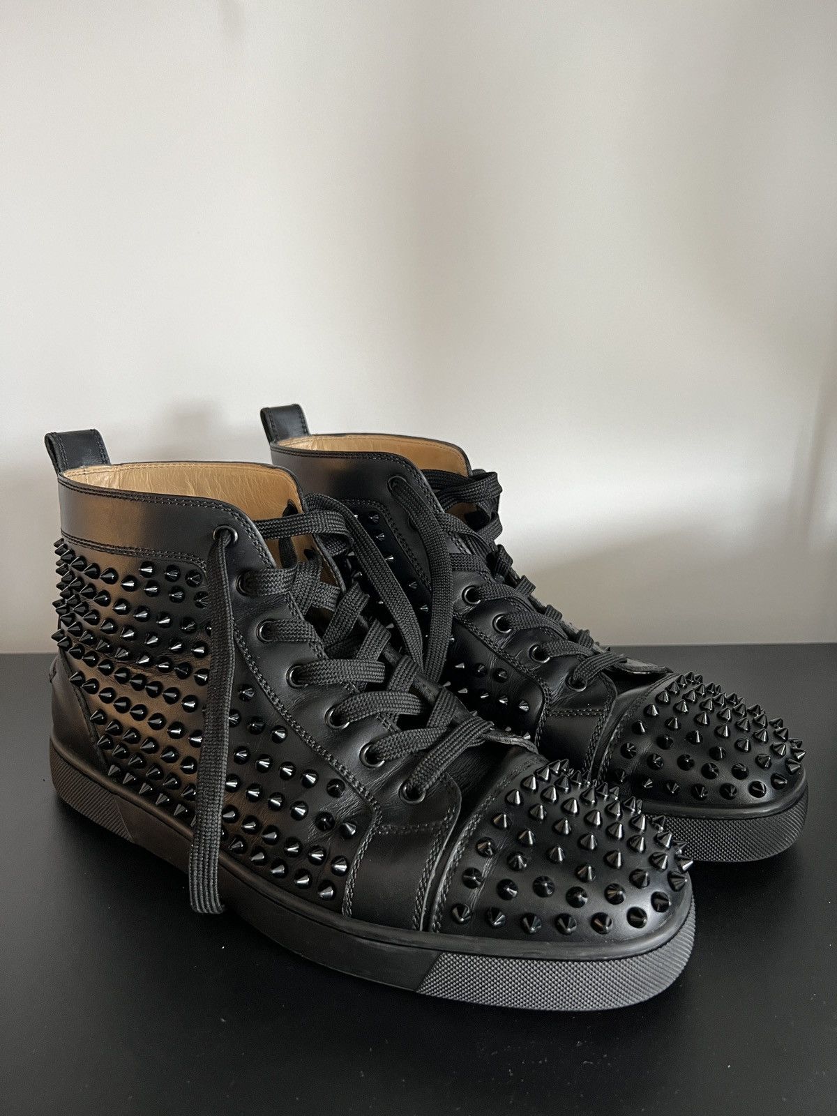Christian Louboutin Christian Louboutin Black High top Spikes Louis Sneakers Size US 10 / EU 43 - 2 Thumbnail