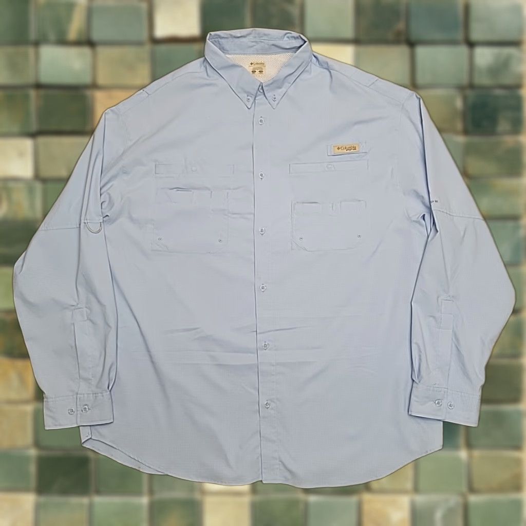 Vintage Columbia Shirt Mens 2XL Blue PFG Omni Shade Vented UPF Performance Fishing Gear Shirt Long Sleeve Button-Up Collared Size US XXL / EU 58 / 5 - 1 Thumbnail