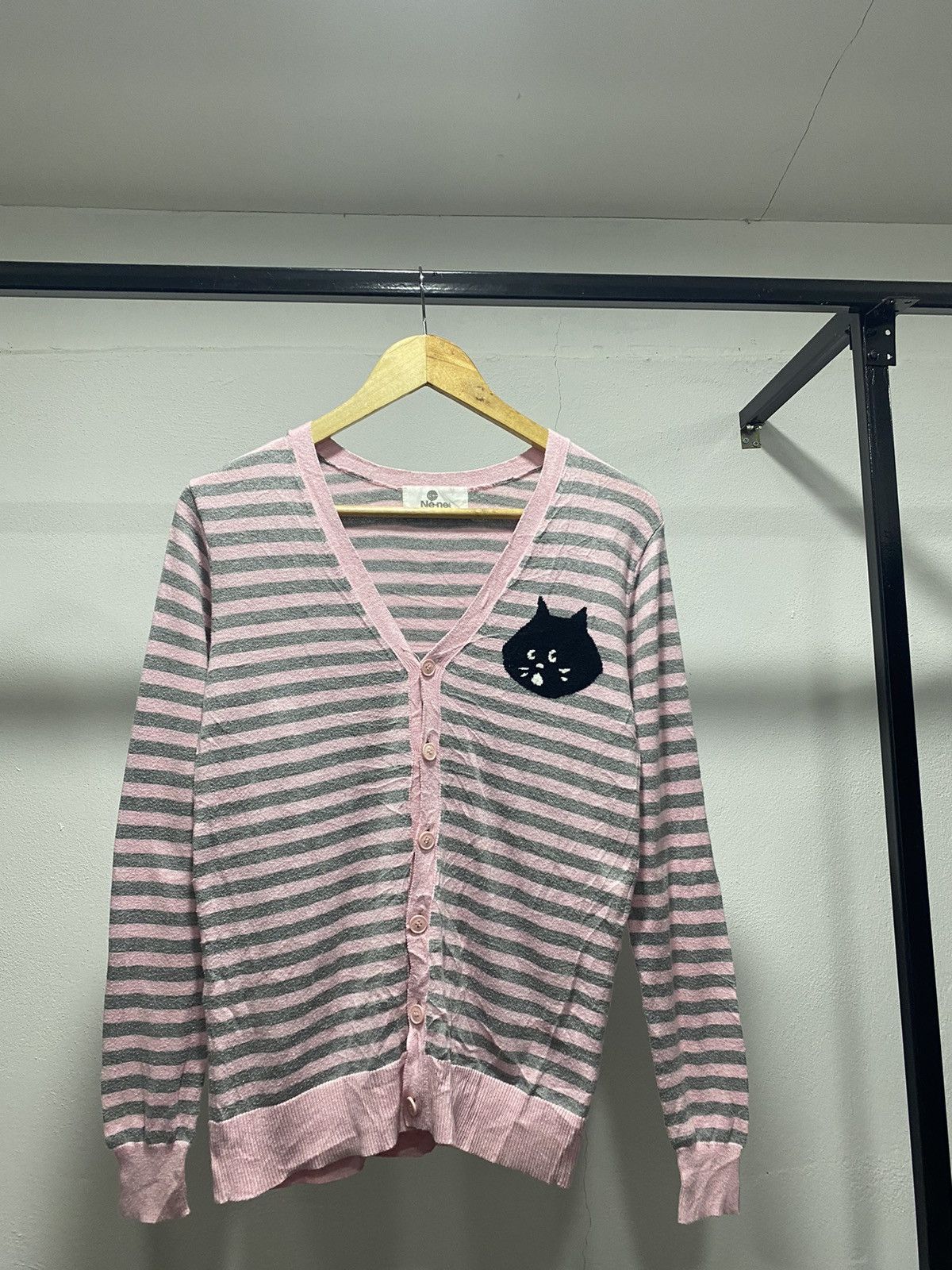 Ne-Net Rare☠️ Ne-net Stripe Cardigan Issey Miyake 90s Japan Size S / US 4 / IT 40 - 3 Thumbnail