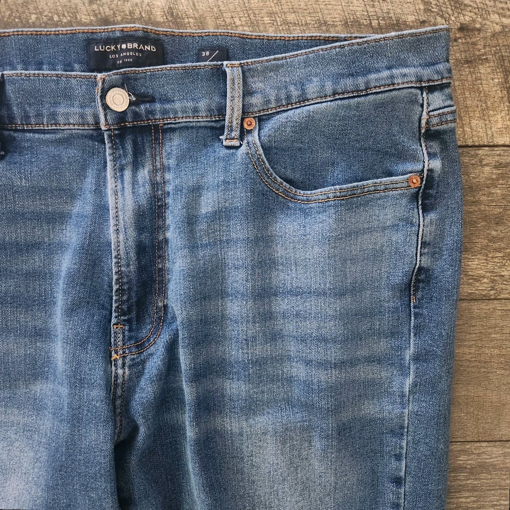 Lucky Brand Lucky Brand 410 Athletic Straight Jeans Blue Mens 38 X 30 Stretch Regular Men Jeans Blue 410 Athletic Straight Fit Stretch Size US 38 / EU 54 - 4 Thumbnail