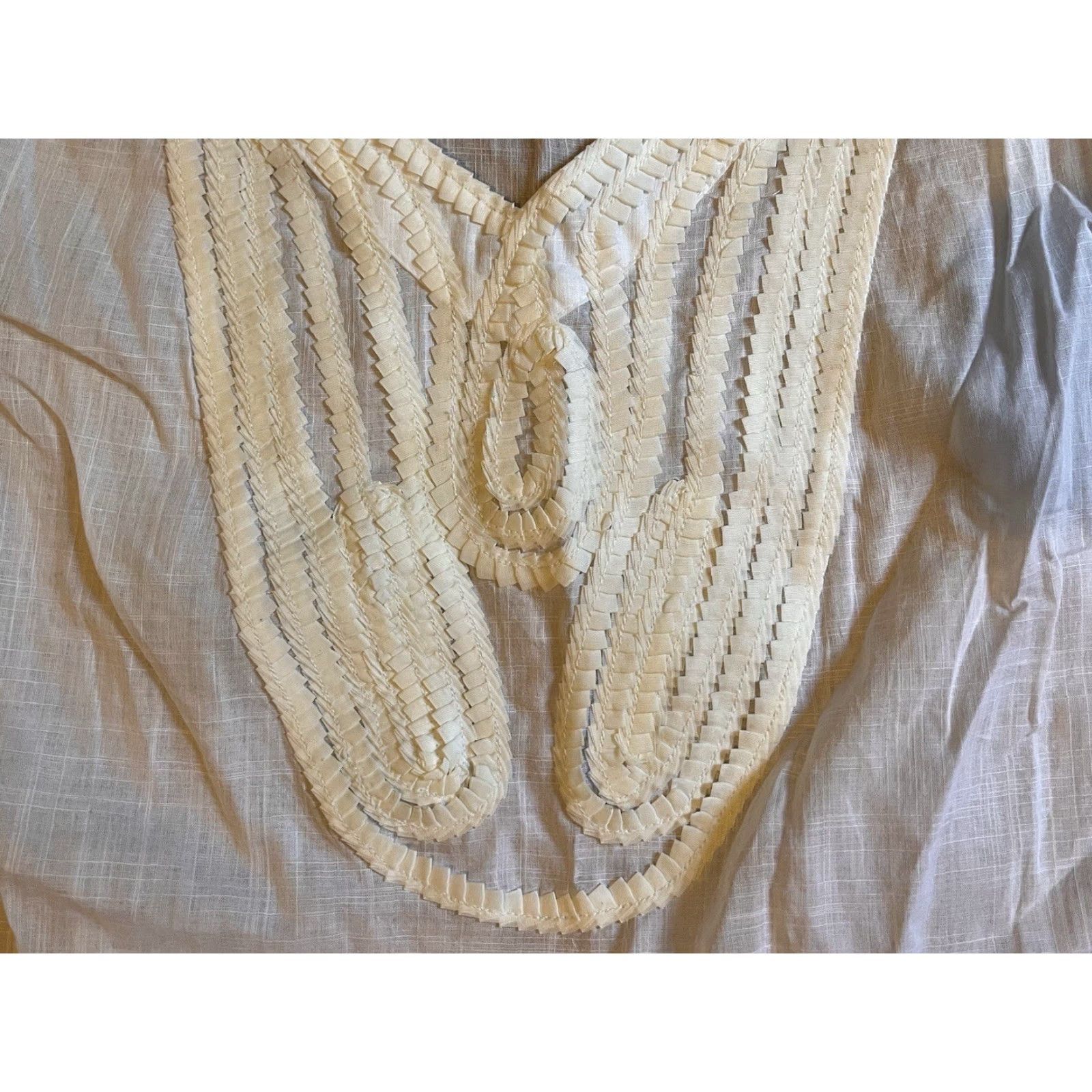 Vintage Chico’s Linen Tunic Shirt Women’s 3 White Gauze XL Embroidered Belted 3/4 Sleeve Bohemian Classic Shirt Women Size XL / US 12-14 / IT 48-50 - 3 Thumbnail