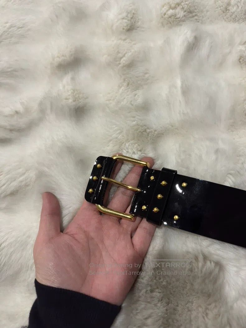 Saint Laurent Paris Saint Laurent Paris size 85 Black Gold Leather Belt Size ONE SIZE - 2 Thumbnail