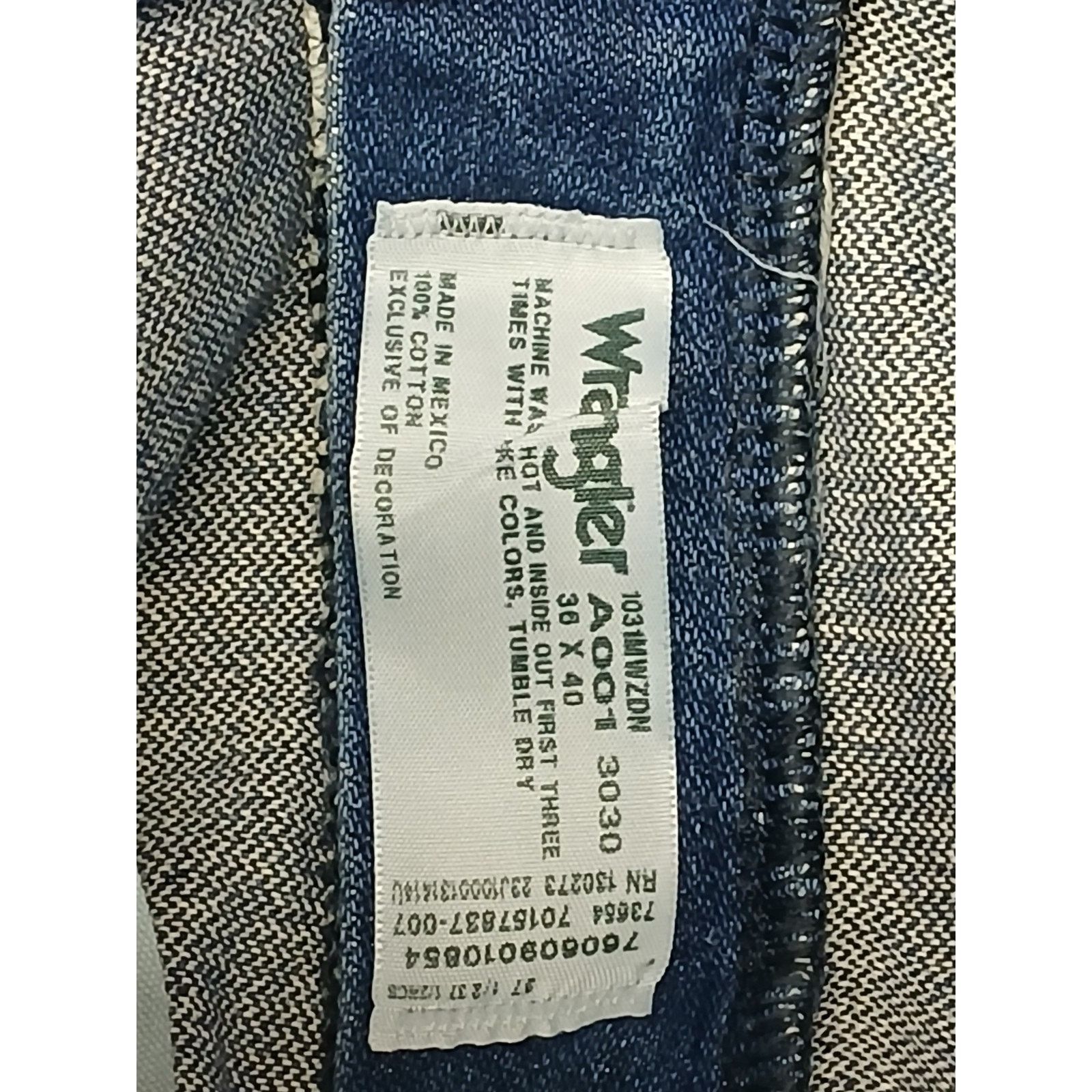 Wrangler Wrangler (36x40) Creased Straight Leg Blue Denim Jeans Size US 36 / EU 52 - 7 Thumbnail