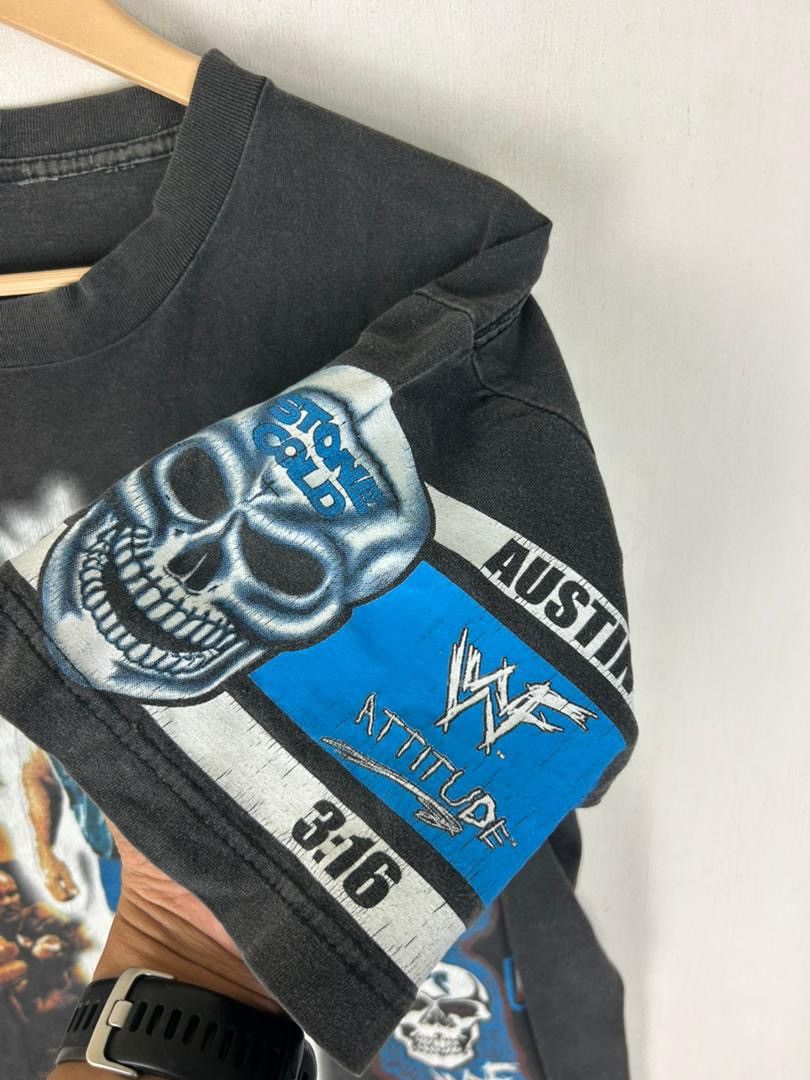 WWF Rare Design! Vintage 90s Stone Cold Steve Austin , Size US L / EU 52-54 / 3 - 7 Thumbnail