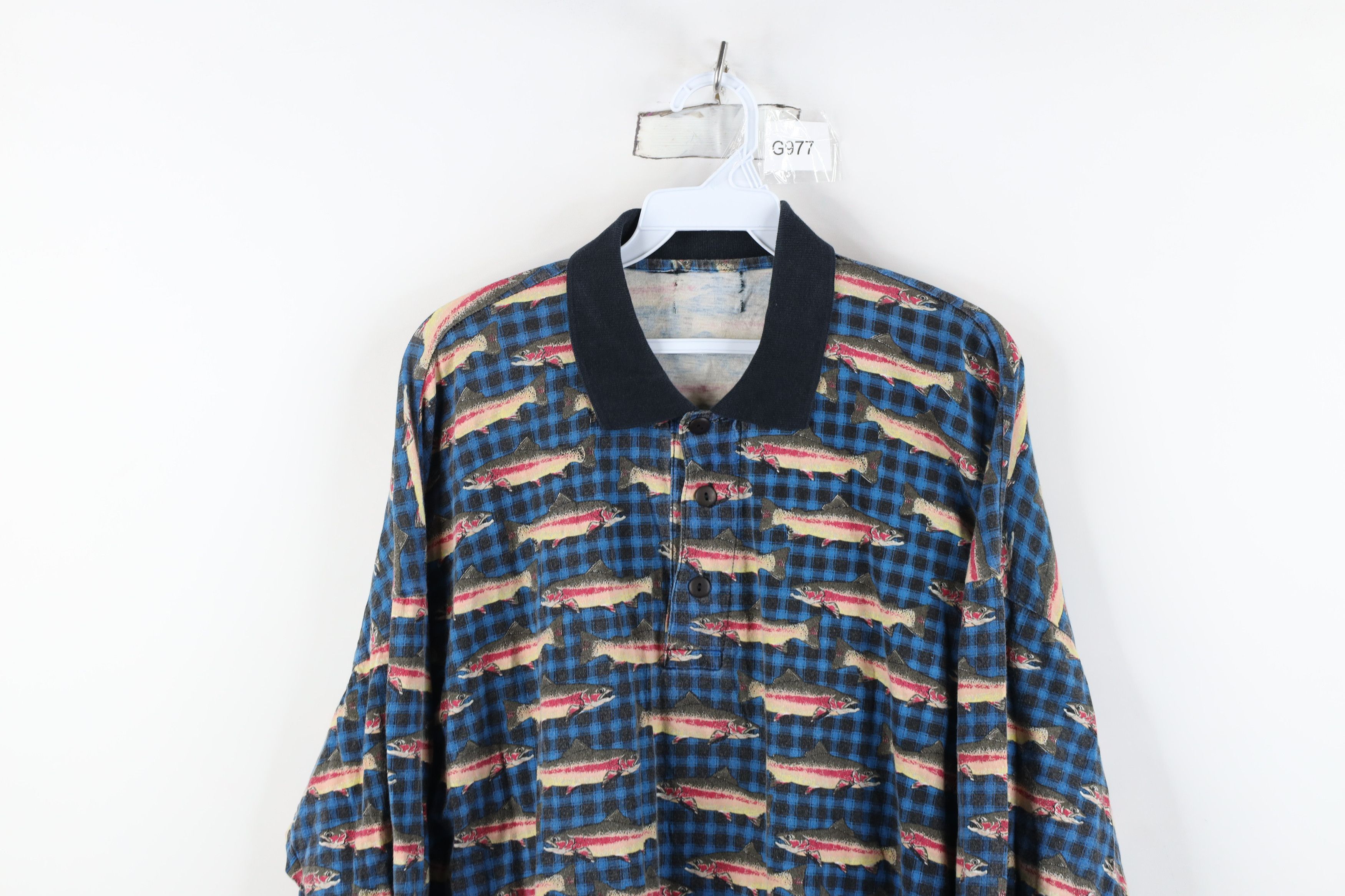 Vintage Vintage 90s Streetwear Fish All Print Night Sleep Gown Shirt Size XL / US 12-14 / IT 48-50 - 2 Thumbnail