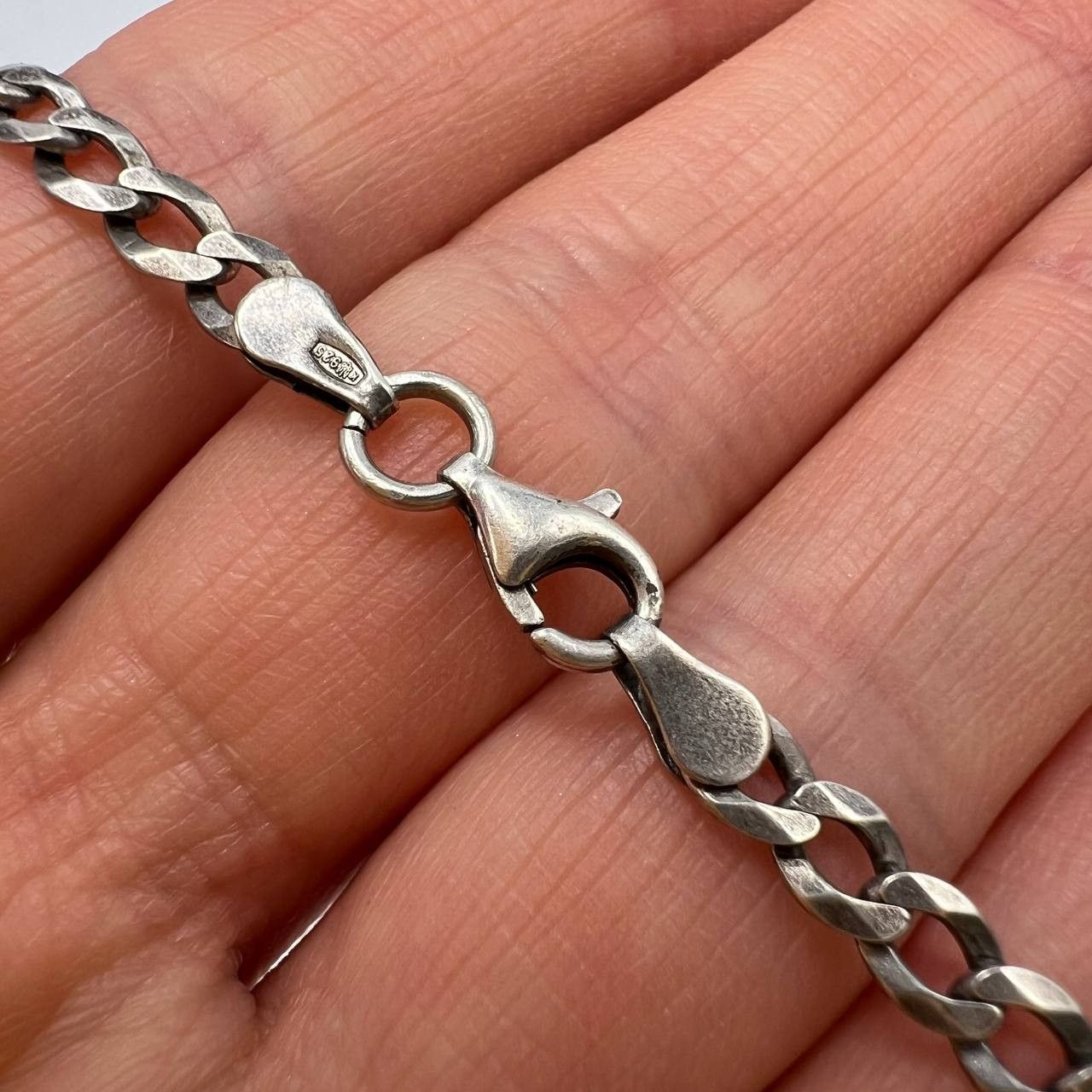 Sterling Silver Vintage Niello Sterling Silver 925 Chain Necklace 10.6 gr Size ONE SIZE - 7 Thumbnail