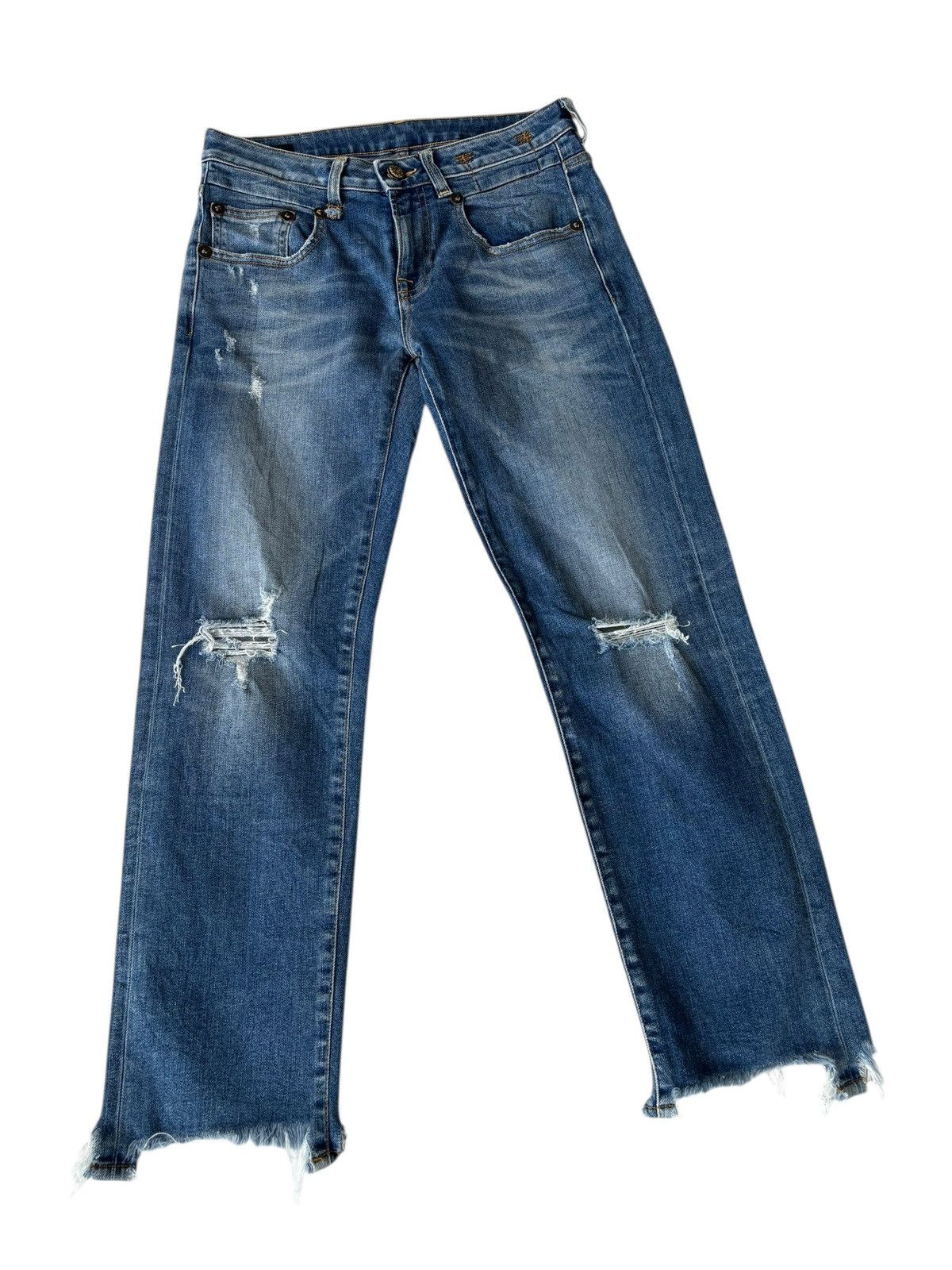 R13 🔥R13 STRAIGHT BOY DISTREESED DENIM JEANS Size 27" / US 4 / IT 40 - 3 Thumbnail