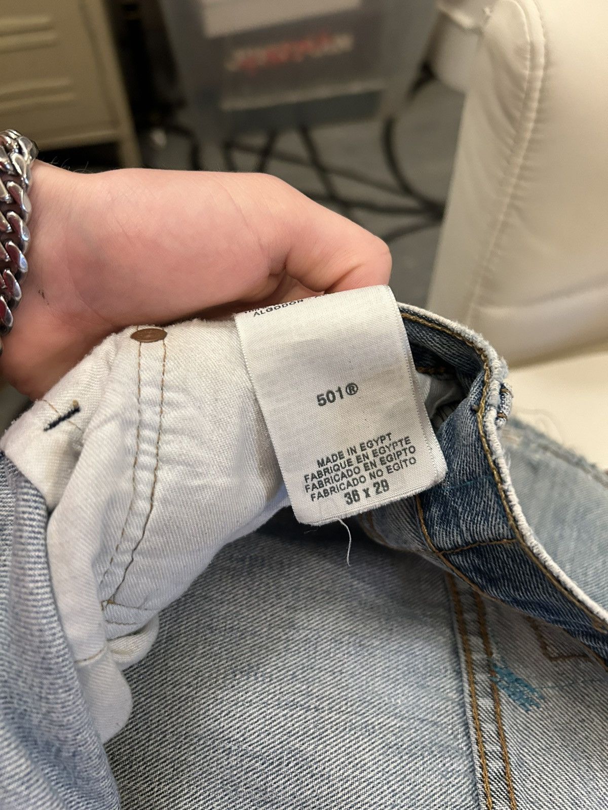 Levi's Vintage Distressed Y2K patchwork jeans Size US 36 / EU 52 - 4 Thumbnail