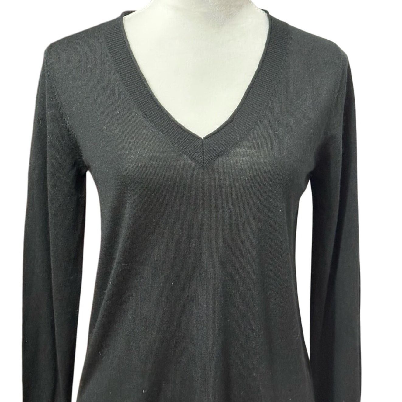 Other Halogen Sweater Long Sleeve V Neck Lightweight Black W XS Size XS / US 0-2 / IT 36-38 - 2 Thumbnail