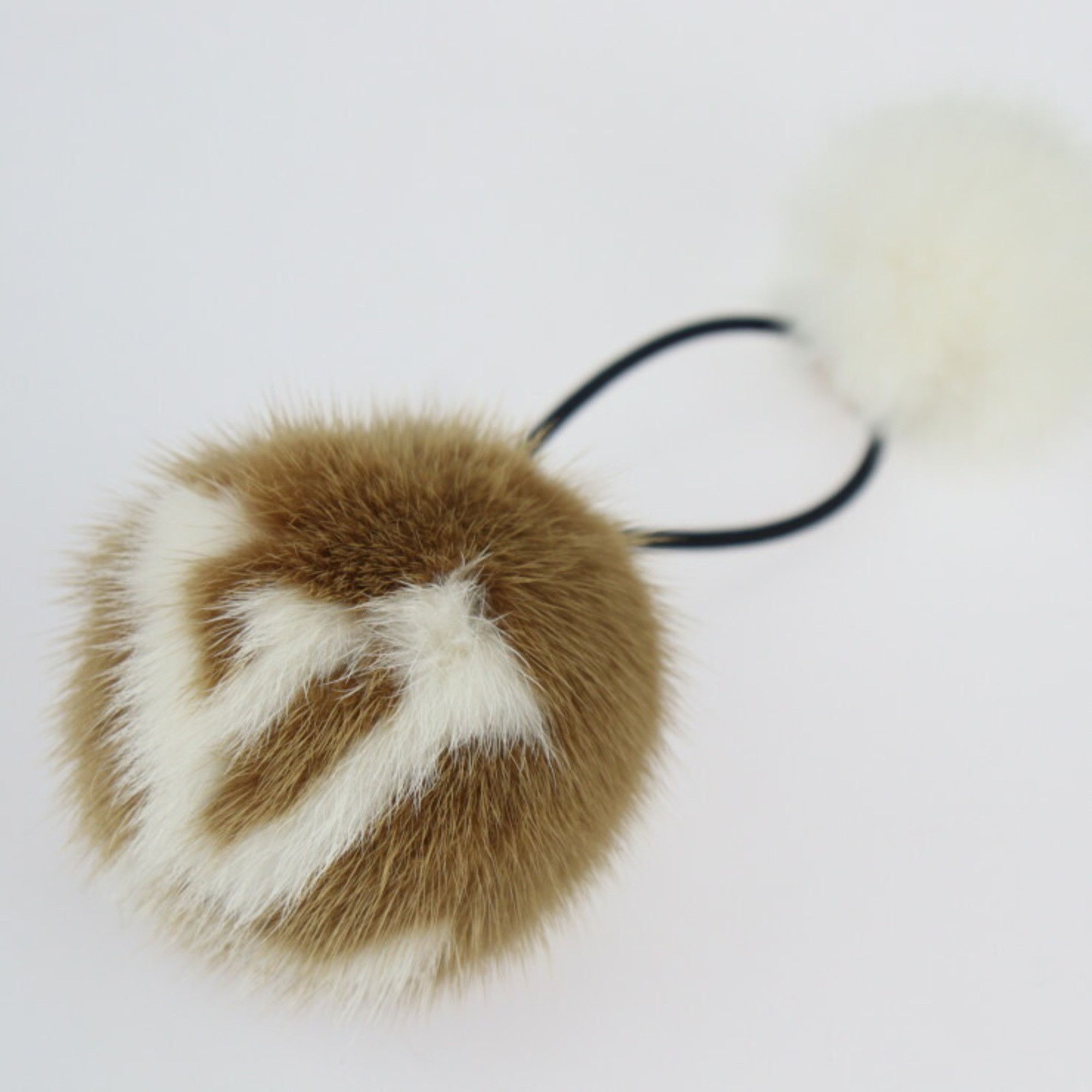 Louis Vuitton Scrunchie Vison Lv Cozy Fashion Accessories M77738 Mink Fur Brown White Hair Tie Clip Product Image