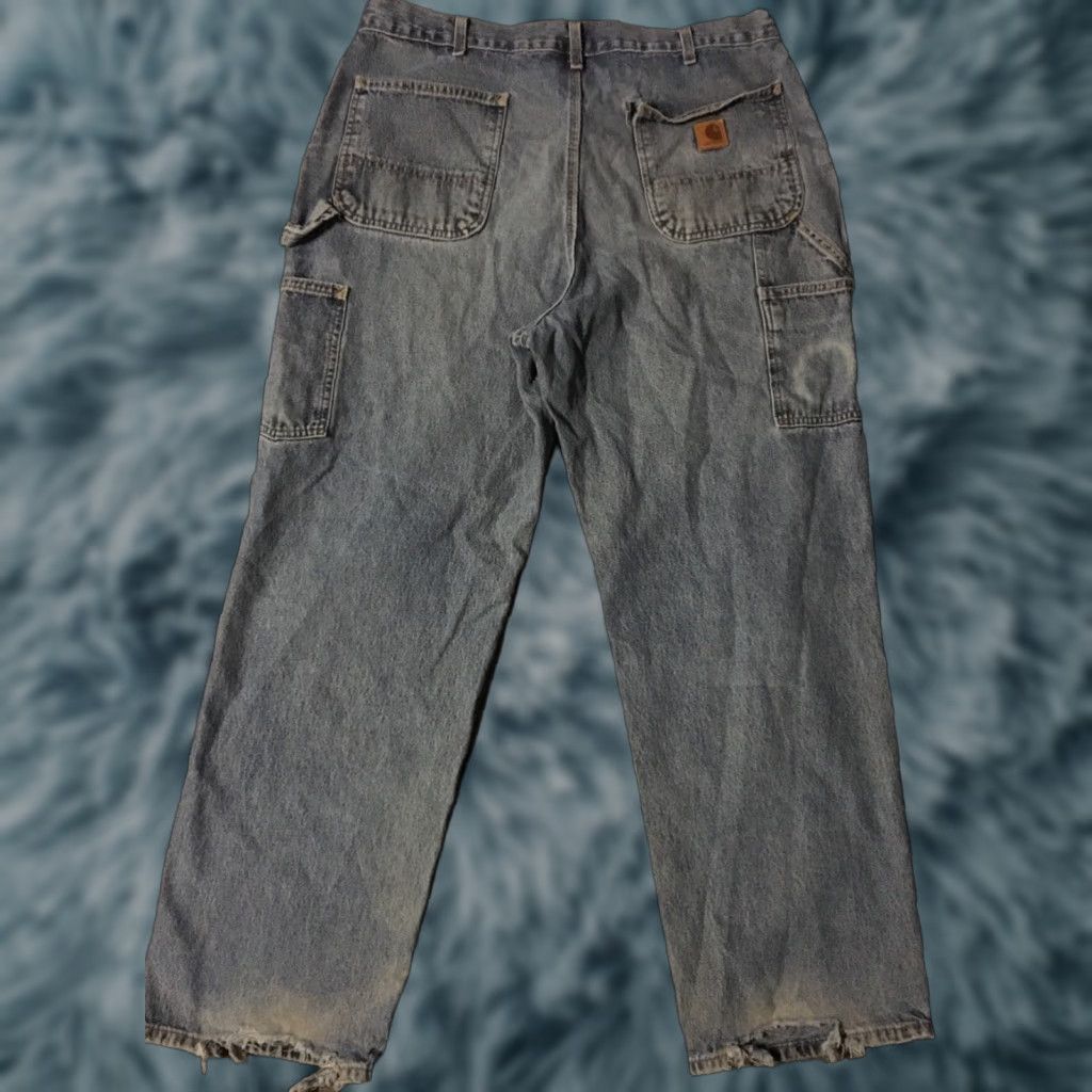 Carhartt VINTAGE Carhartt Jeans 36/32 Faded Distress 90s Work Biker Grunge Skate WIP B13 USA Size US 36 / EU 52 - 1 Thumbnail