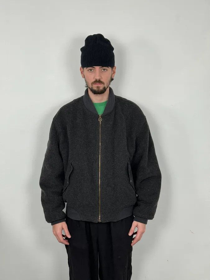 Moschino 1990s Moschino Grey Wool Bomber Jacket Size US L / EU 52-54 / 3 - 2 Thumbnail
