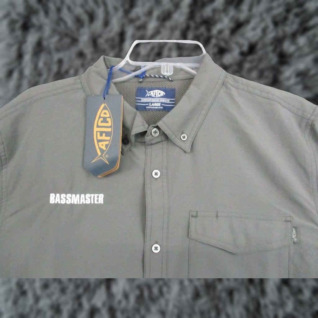 Vintage AFTCO Aftech Vented Shirt L Mens Gray Bassmaster Fishing Shirt Size US L / EU 52-54 / 3 - 1 Thumbnail