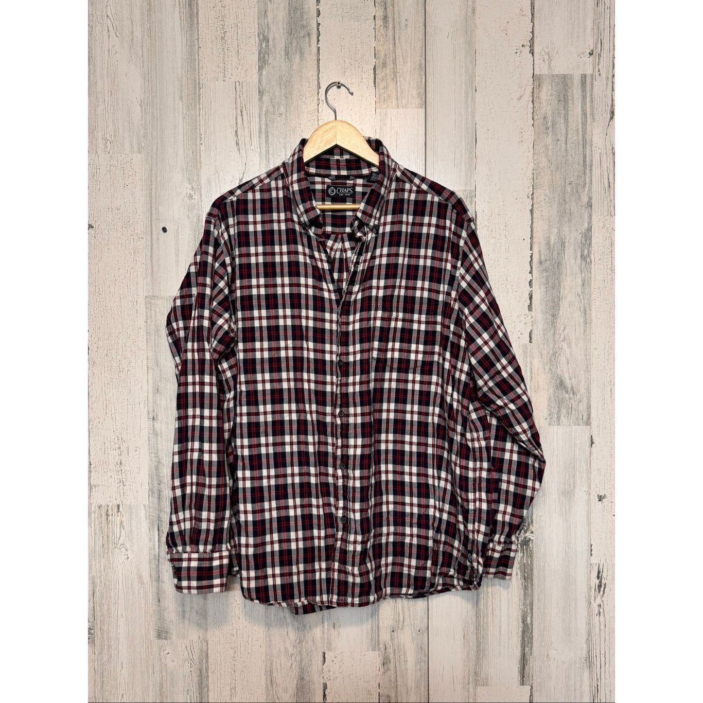 Chaps Chaps Plaid Flannel Shirt XXL Red Black White Button Down 10 Size US XXL / EU 58 / 5 - 2 Thumbnail