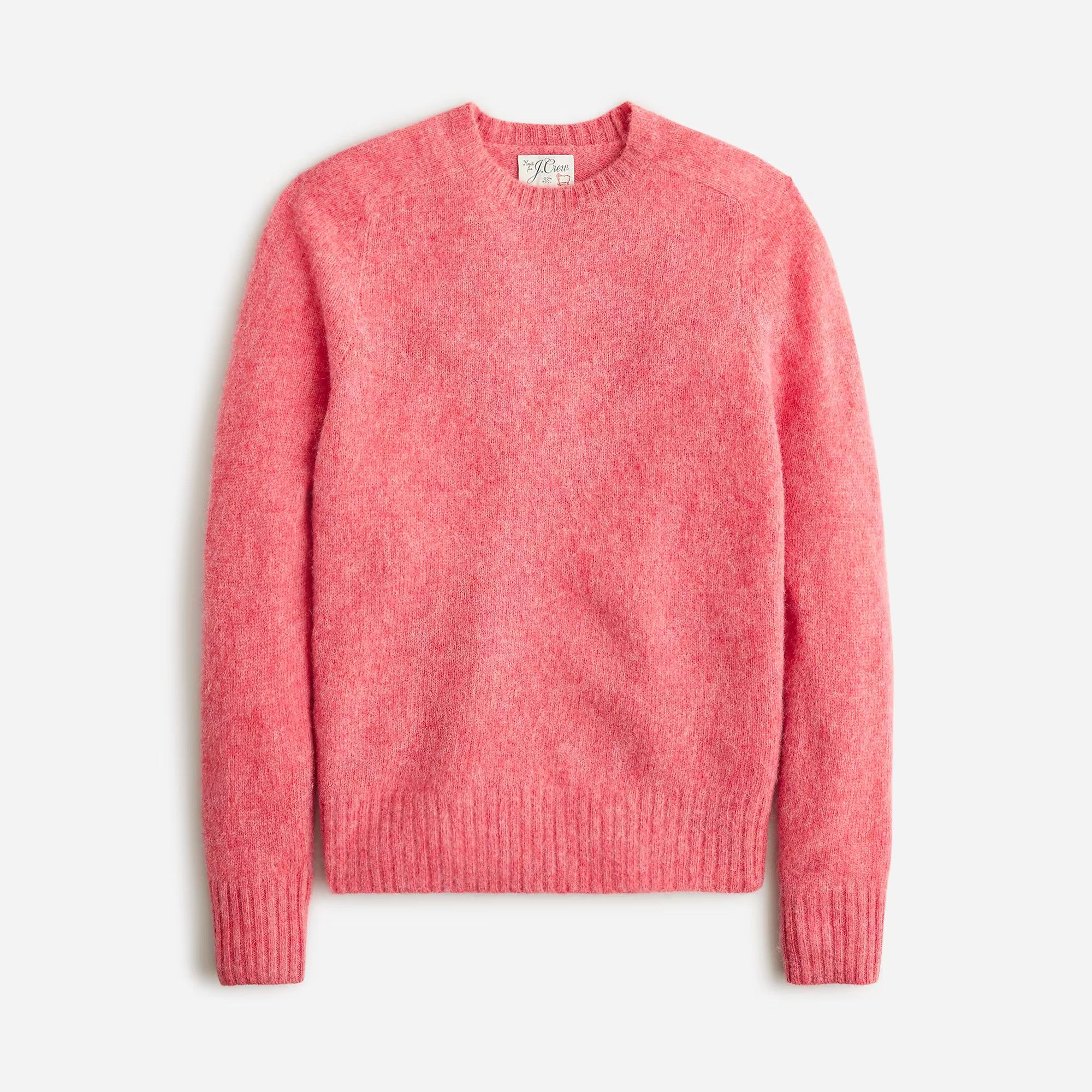 image of J Crew J. Crew Brushed Wool Crewneck Sweater Heather Geranium - NWT in Pink, Men's (Size XL)