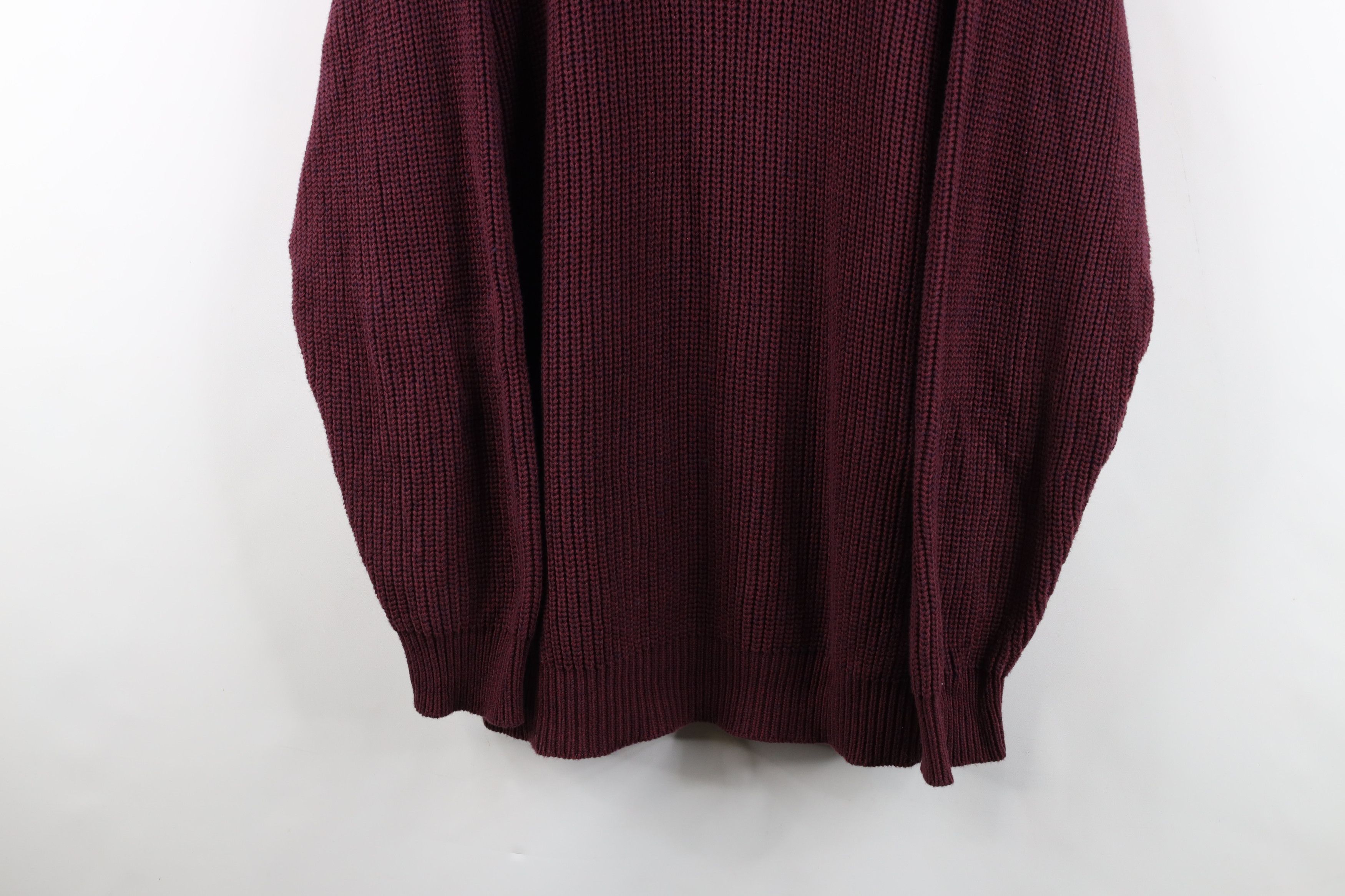 Vintage Vintage 90s Streetwear Cotton Ribbed Knit Henley Sweater Red Size US XL / EU 56 / 4 - 3 Thumbnail