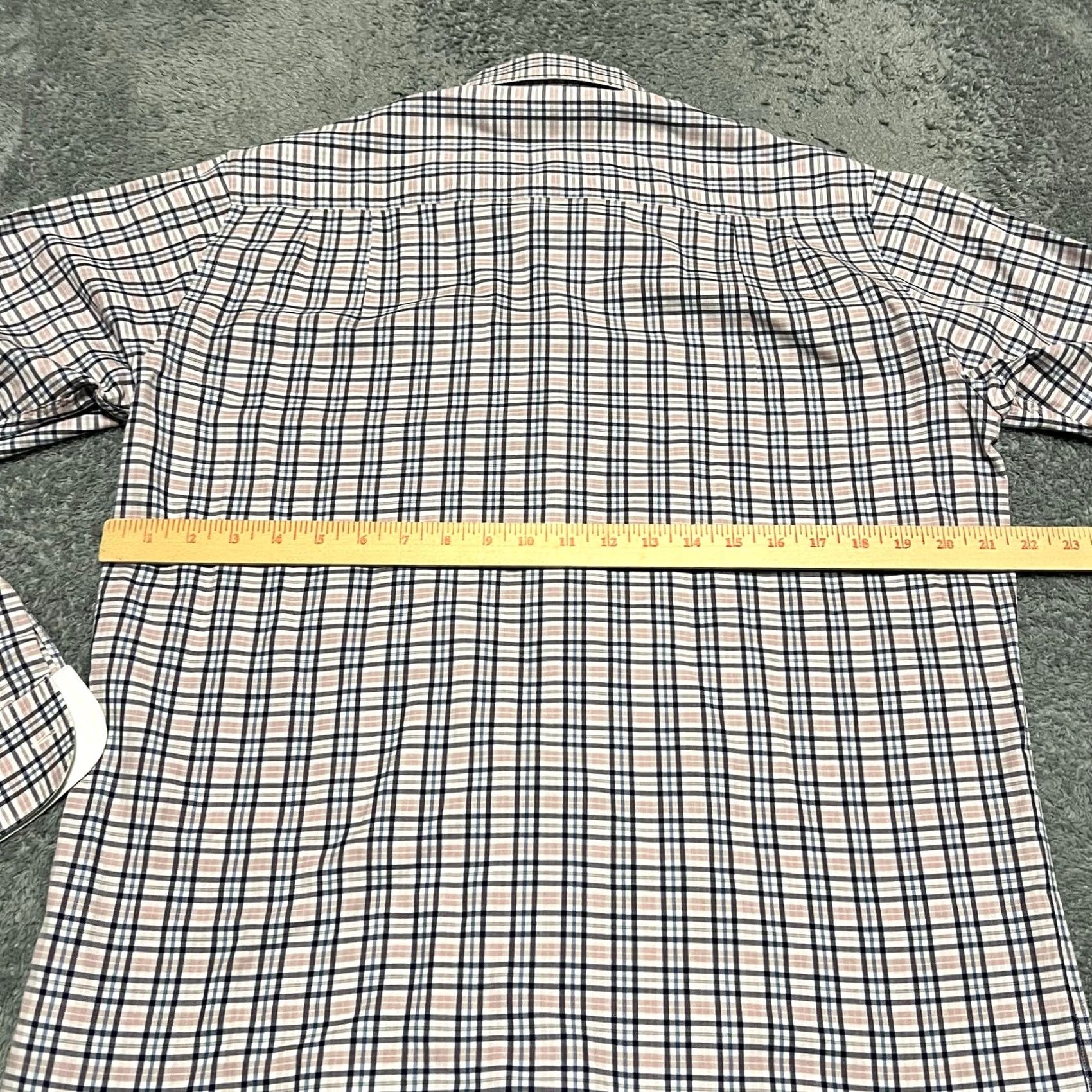 Ermenegildo Zegna Ermenegildo Zegna Shirt Mens Medium Pink Plaid Button Up Long Sleeve Dress Size 40R - 4 Thumbnail