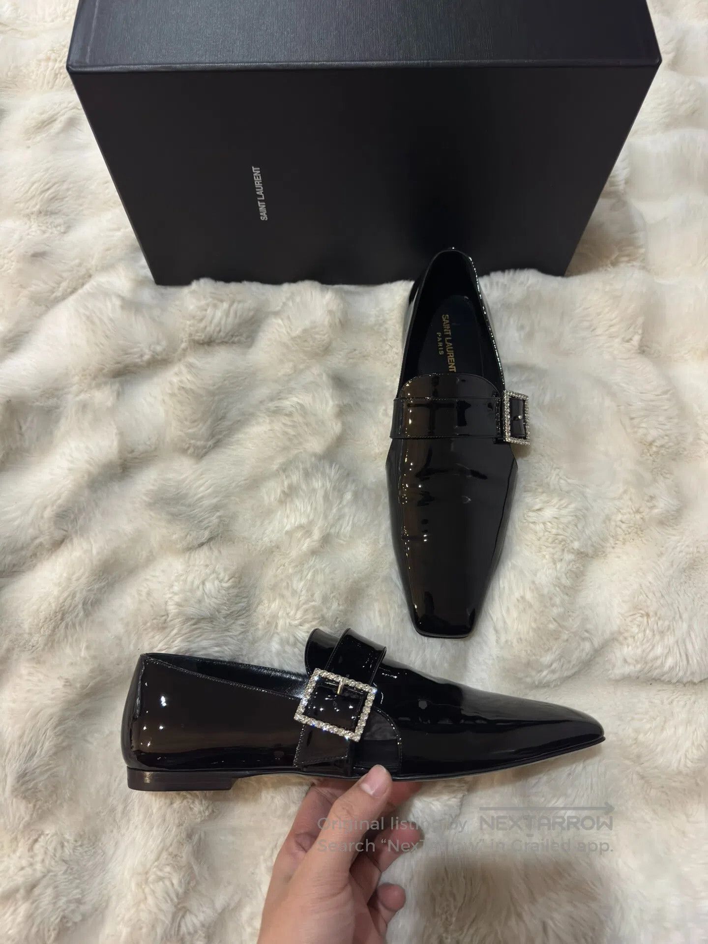 Saint Laurent Paris Saint Laurent Paris Studded Square Buckle Loafers| Size US 9 / EU 42 - 2 Thumbnail