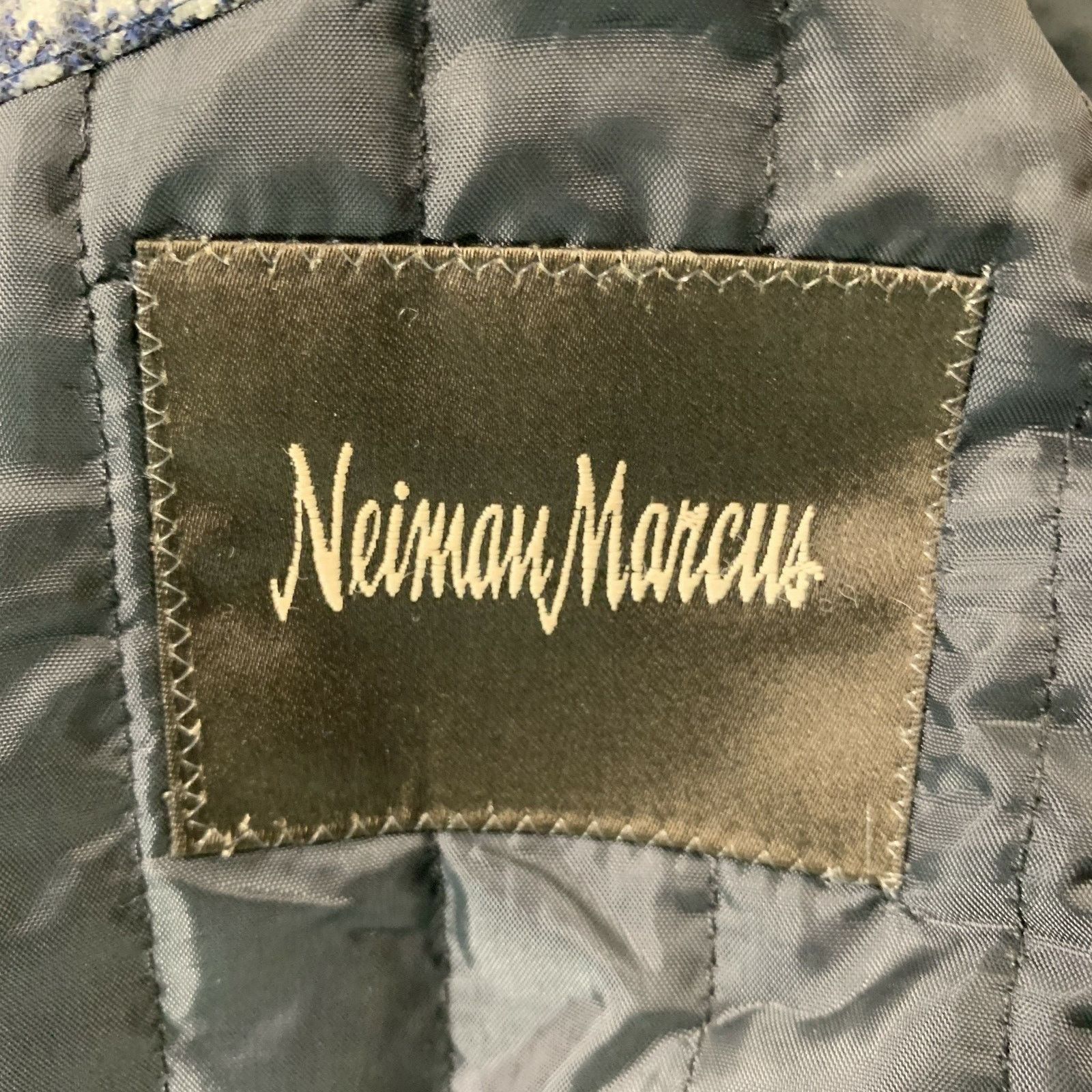 Neiman Marcus Wool Black & White Houndstooth Notch Lapel Sport Coat Size 40R - 5 Thumbnail