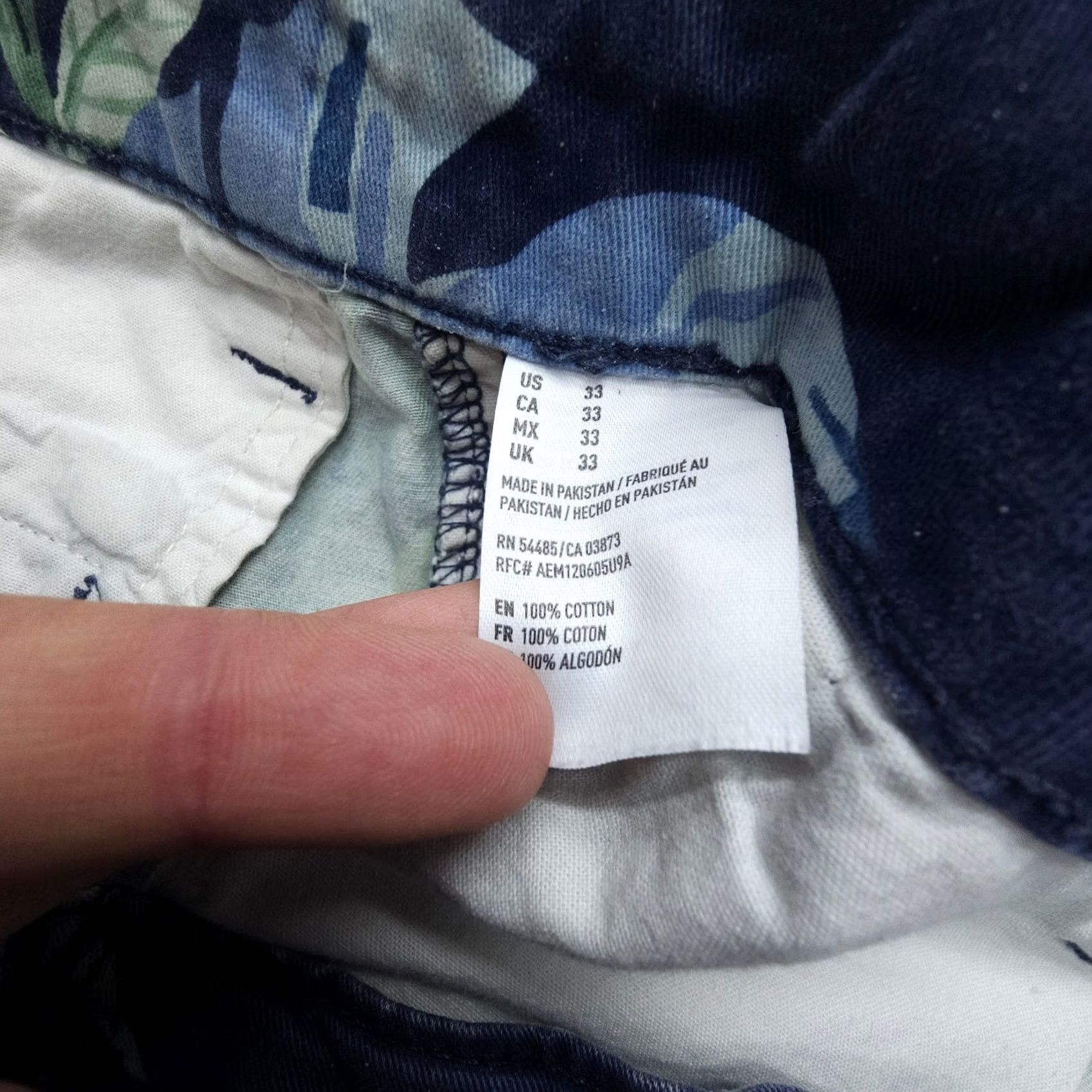 American Eagle Outfitters American Eagle Outfitters Shorts Mens 33 x 9 Floral Chino Tropical Cotton Twill Blue 9 in Inseam Casual Beaching Vintage No Size US 33 - 4 Thumbnail